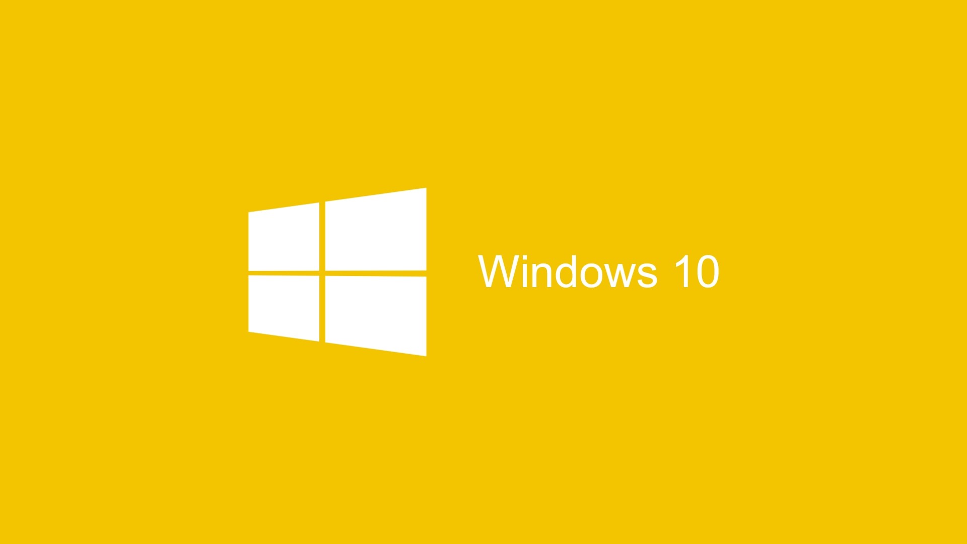Windows 10 Logo on Yellow Background HD Wallpaper