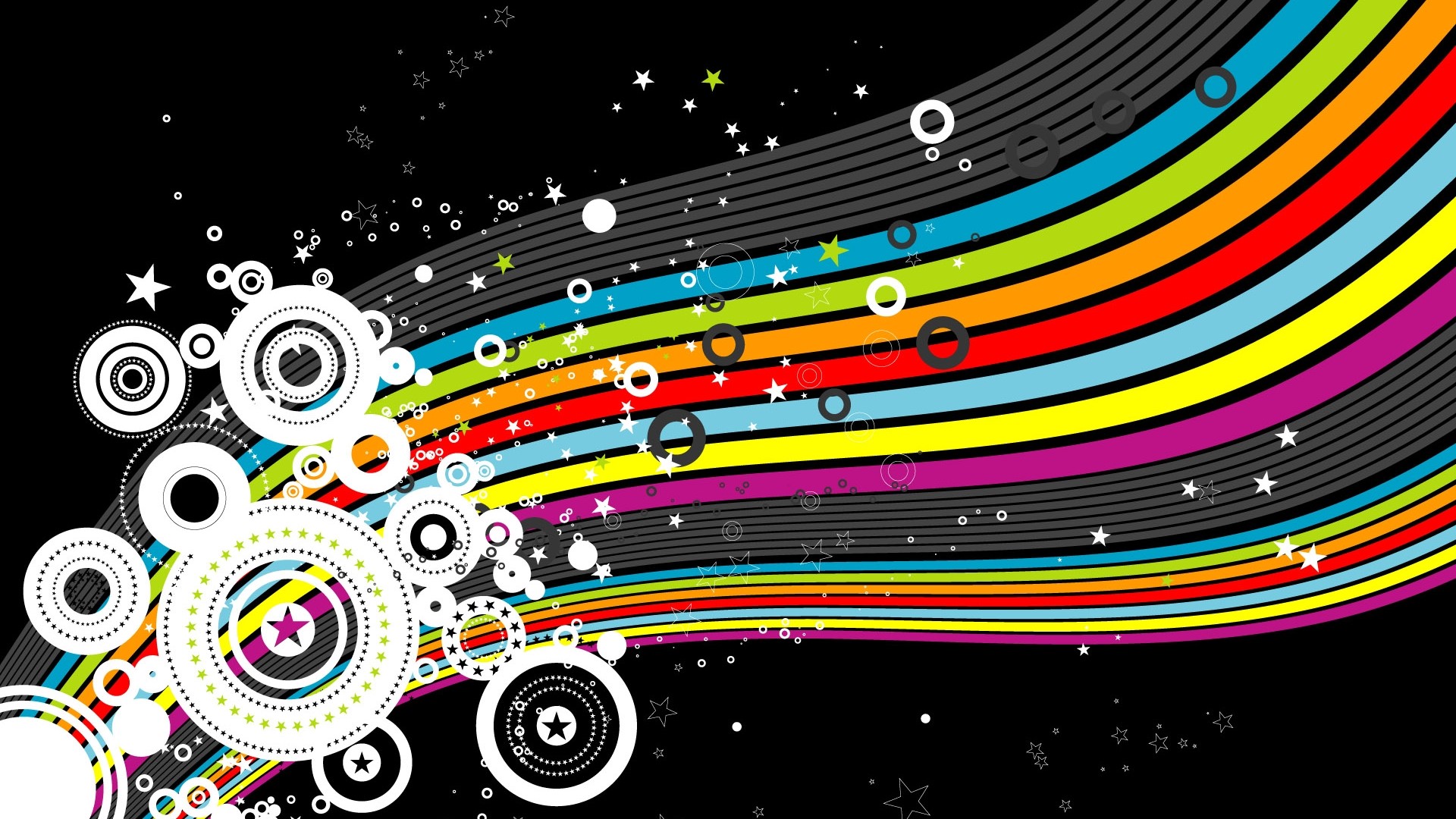 Colorful abstract background with stars and circles HD Wallpaper