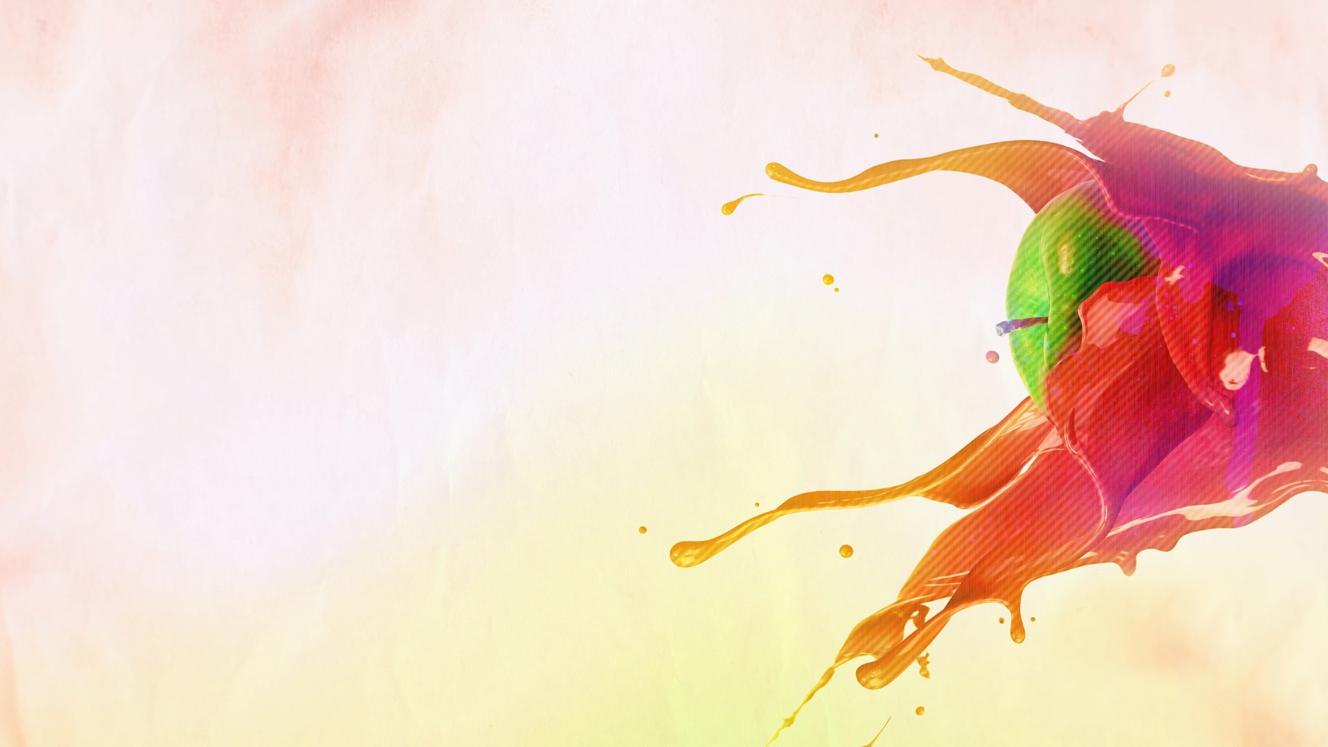 Apple Splash with Colorful Paint HD Wallpaper