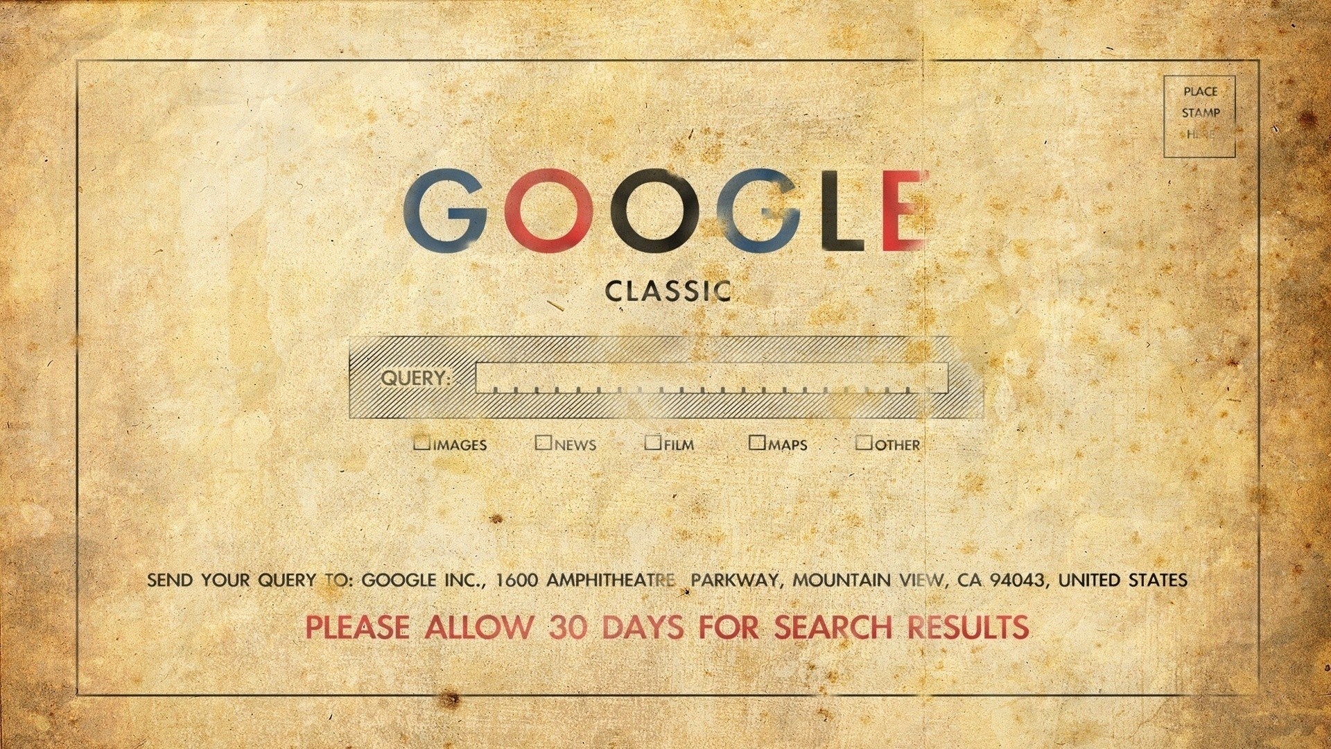 Old Google Classic Search Page HD Wallpaper
