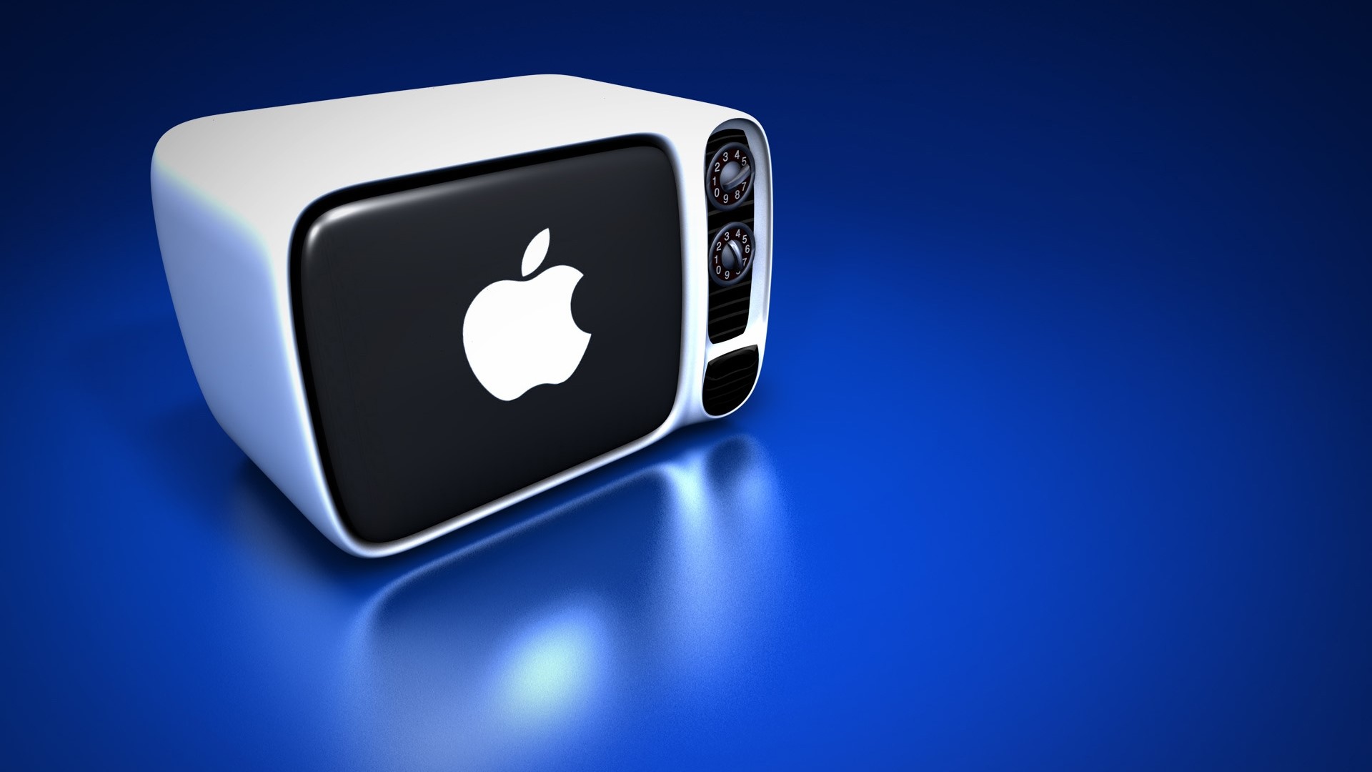 Classic Apple TV with Apple Logo HD Wallpaper