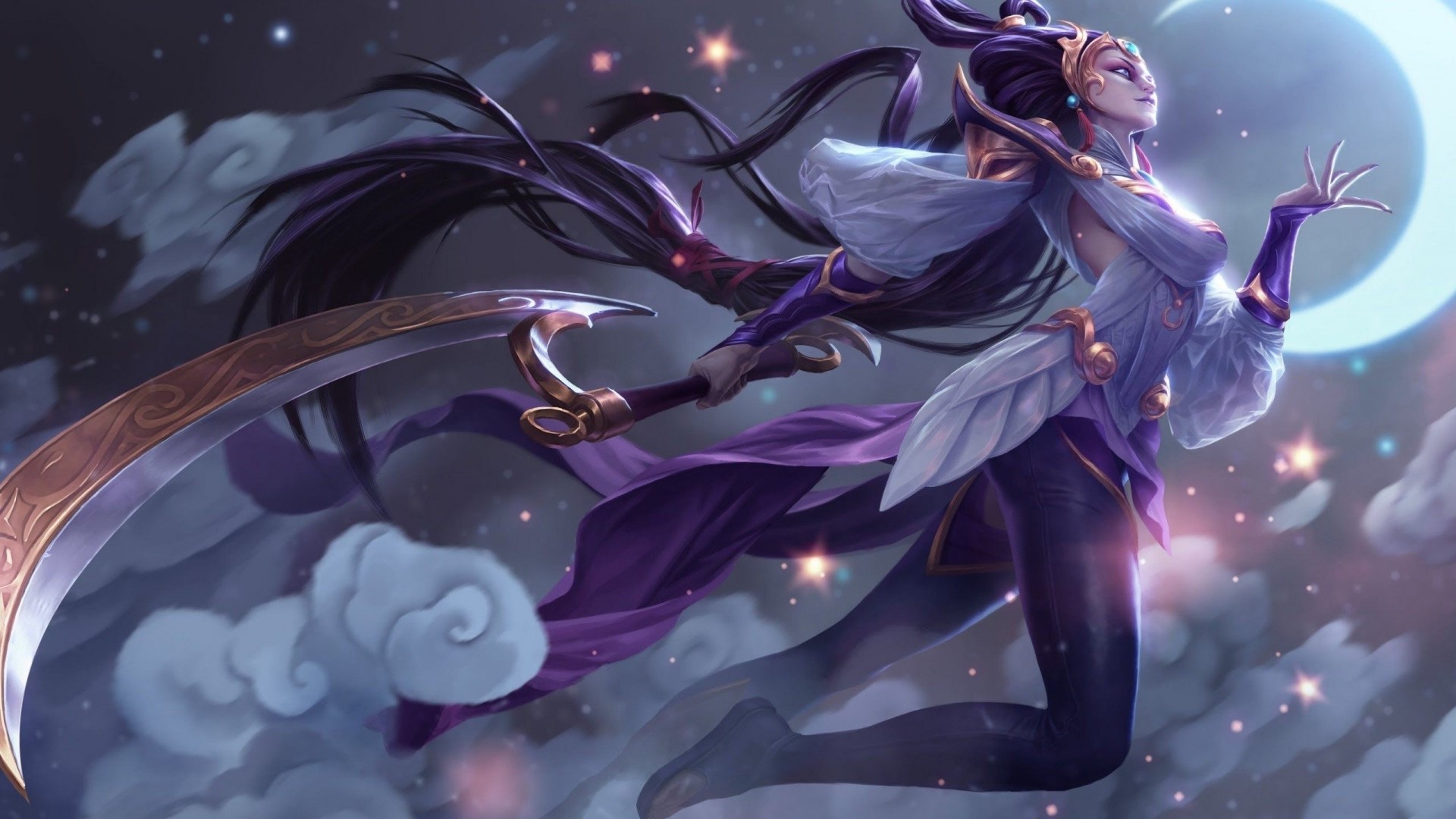 Diana from League of Legends with Moon HD Wallpaper