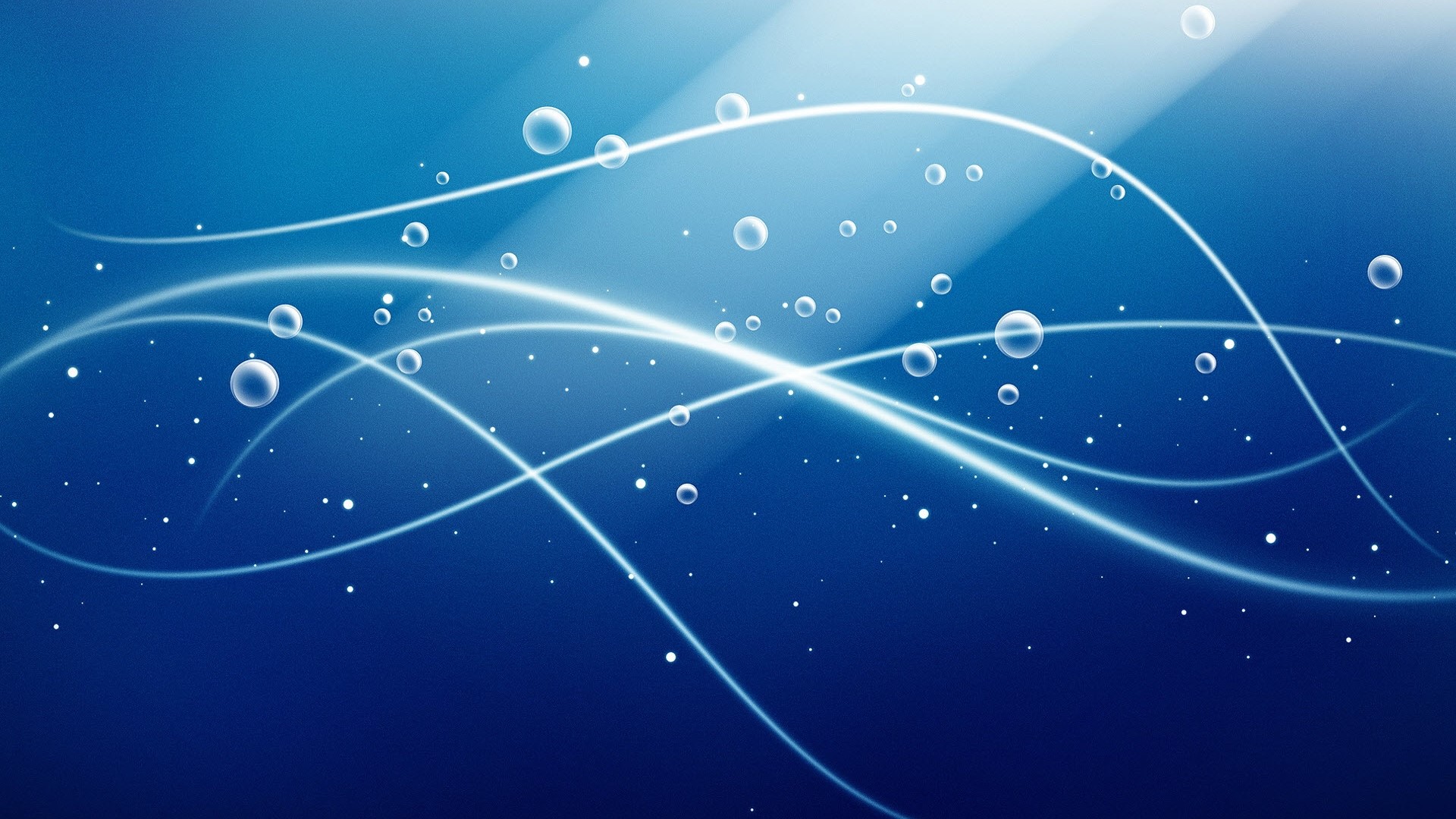 Blue Bubbles and Light Waves HD Wallpaper