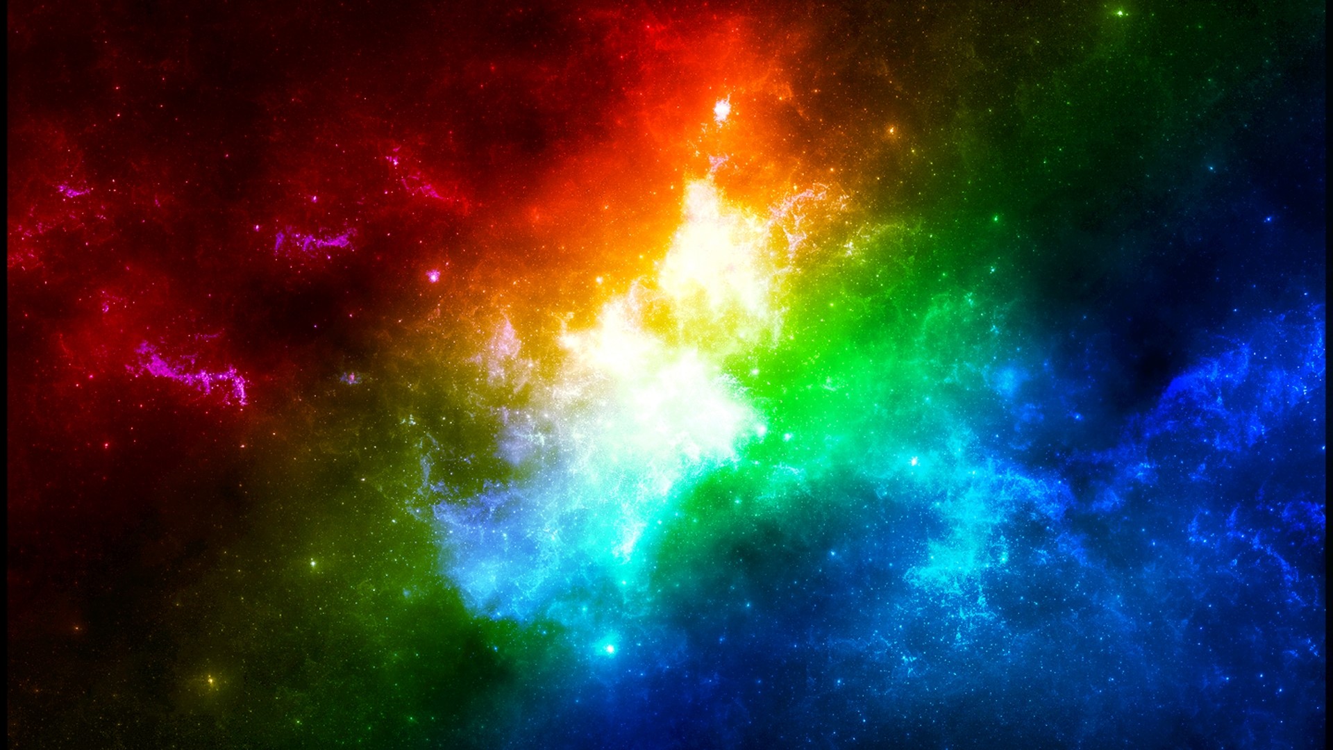 Rainbow Nebula with Stars HD Wallpaper