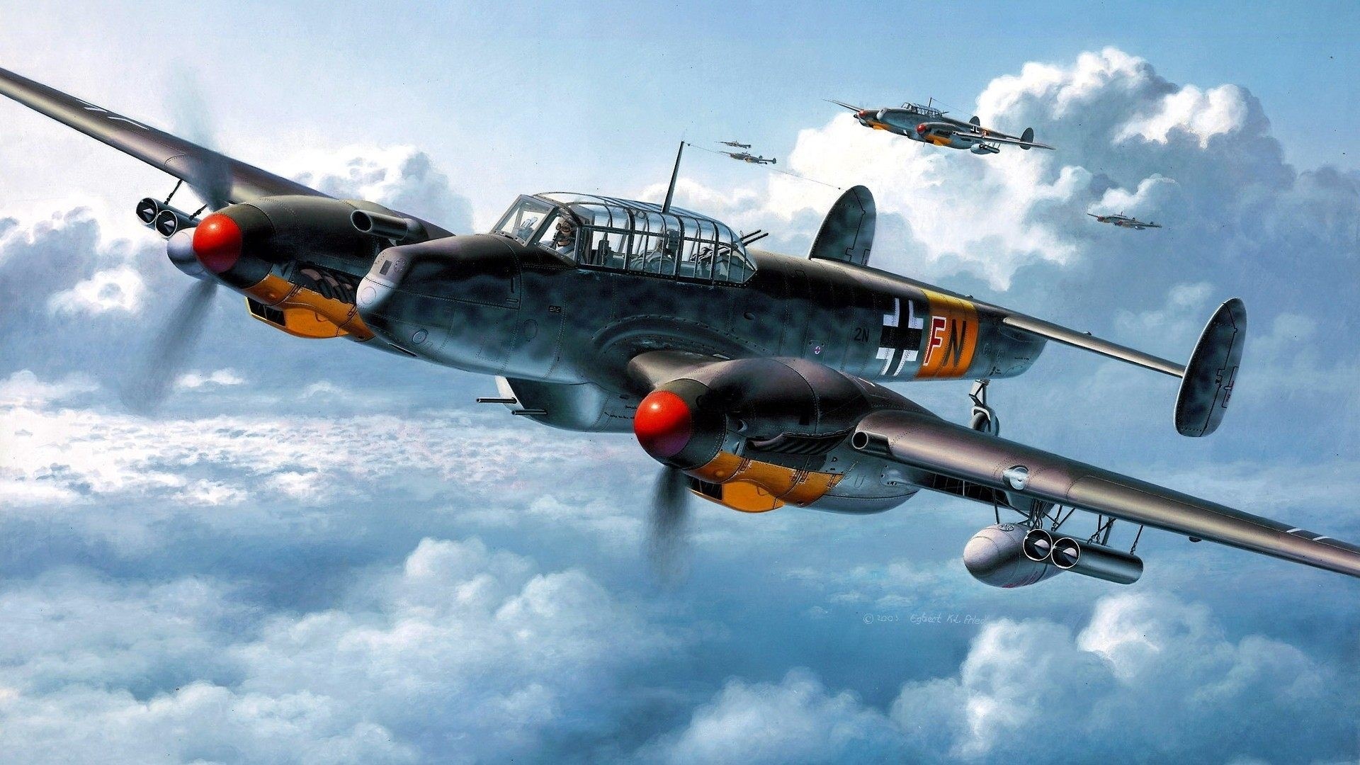 Messerschmitt Bf 110 Aircraft Painting HD Wallpaper