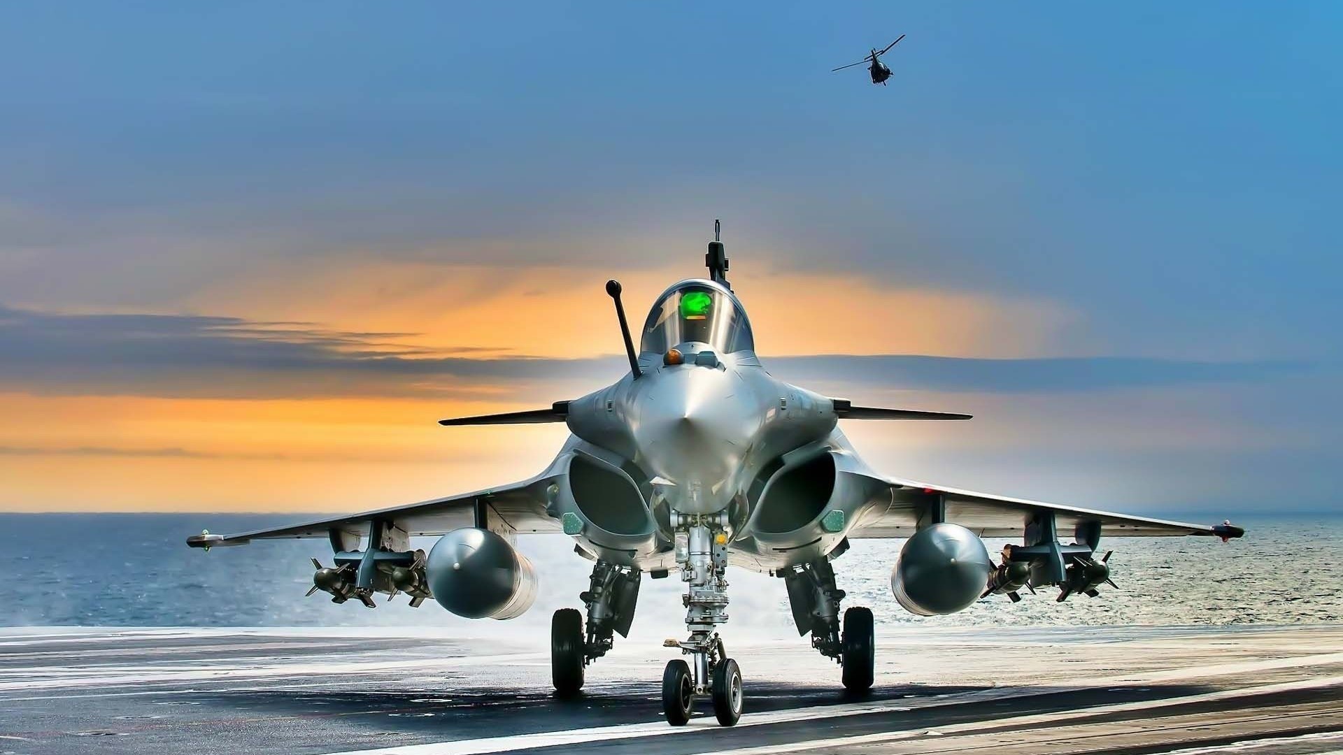 Dassault Rafale fighter jet on aircraft carrier HD Wallpaper