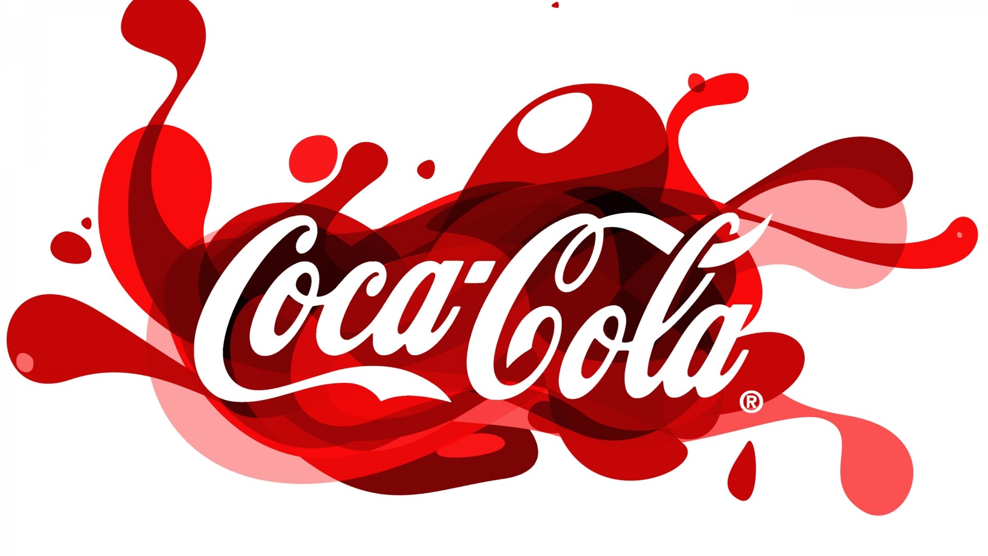 Coca-Cola logo with red splashes HD Wallpaper