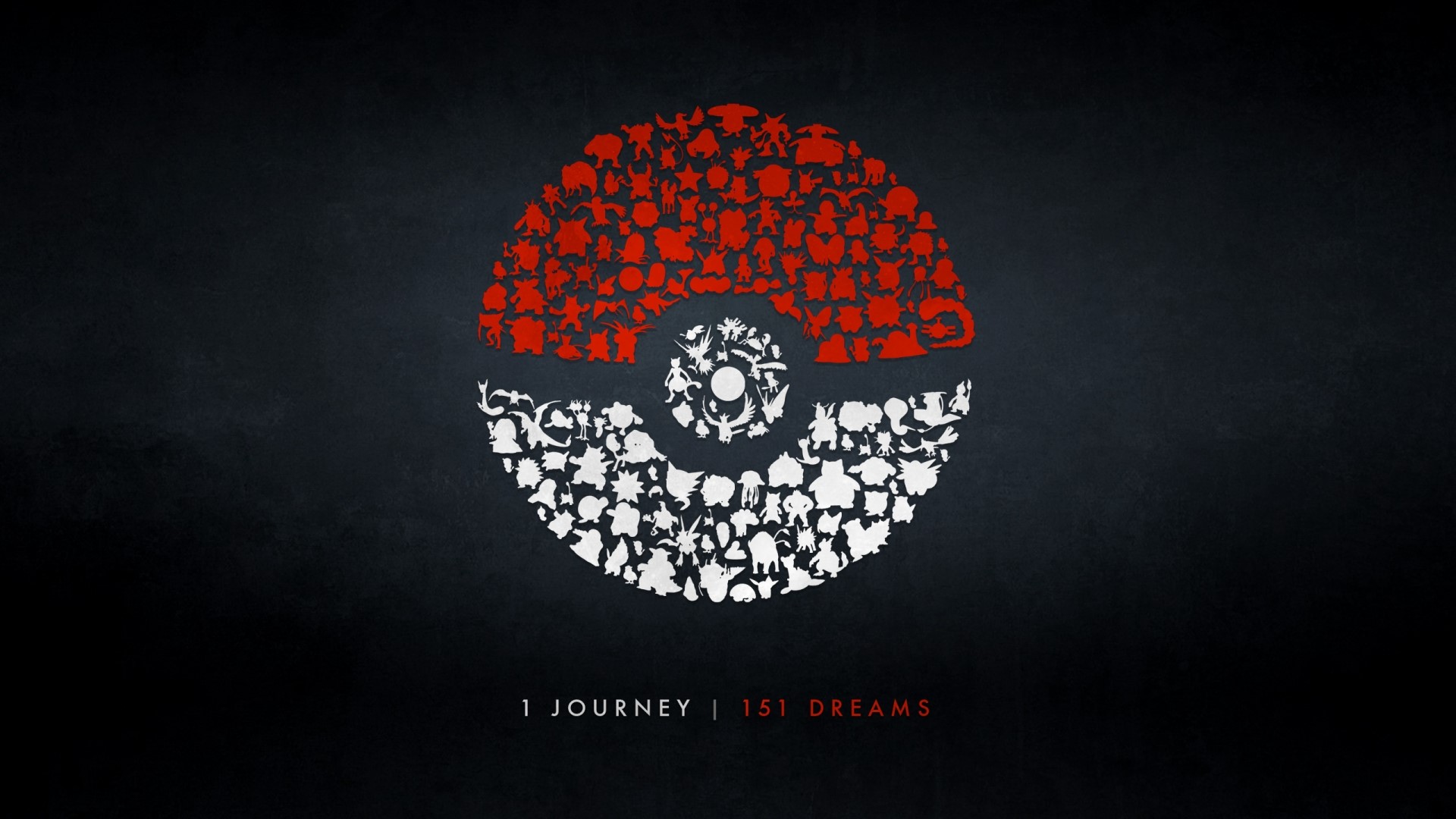 Pokemon Go Pokeball Made of Pokemon Silhouettes HD Wallpaper