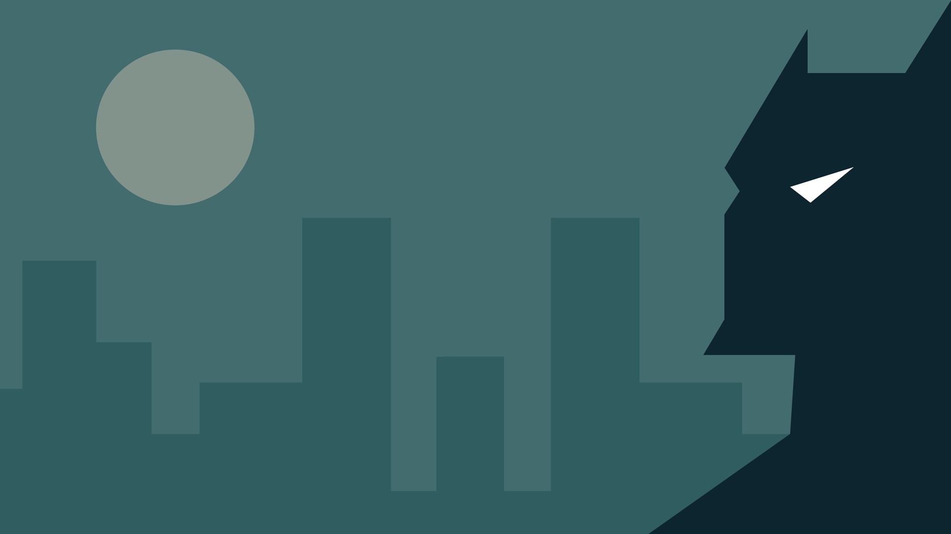 Minimalist Batman Silhouette Over City Skyline HD Wallpaper