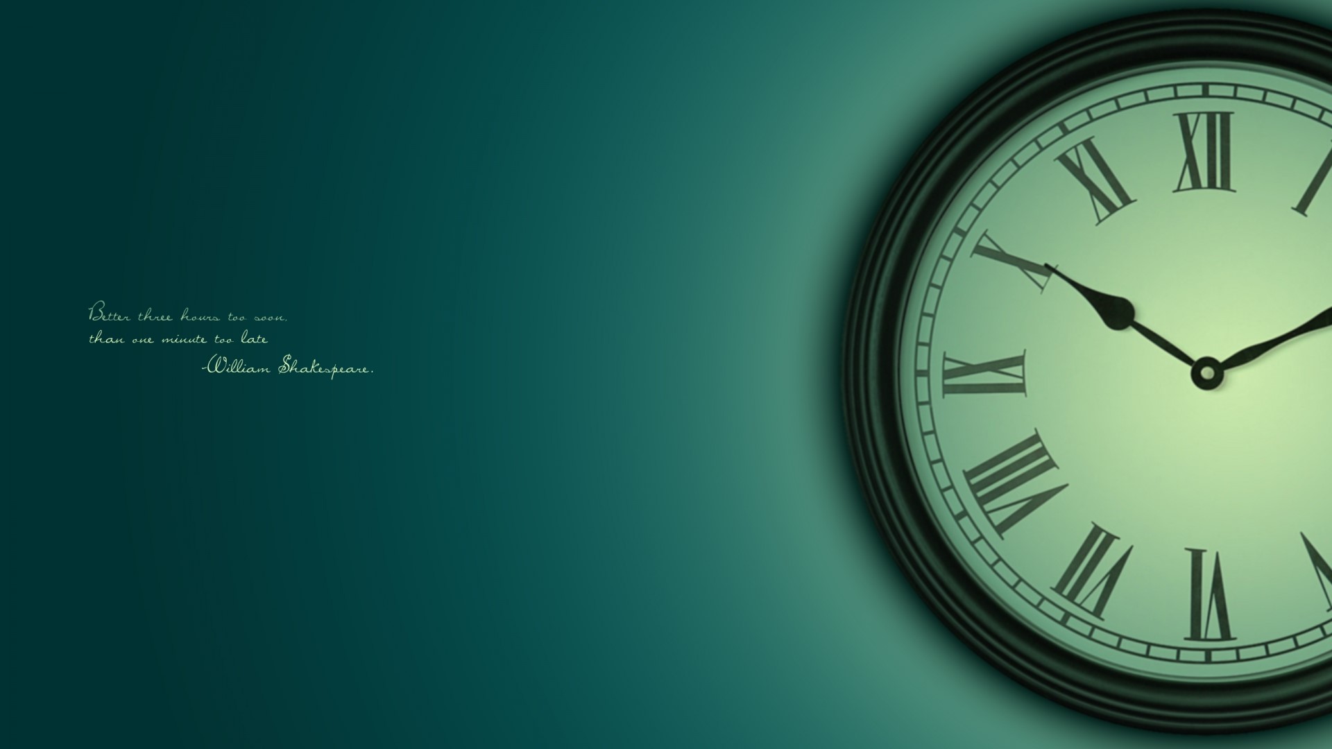William Shakespeare quote on a clock background HD Wallpaper