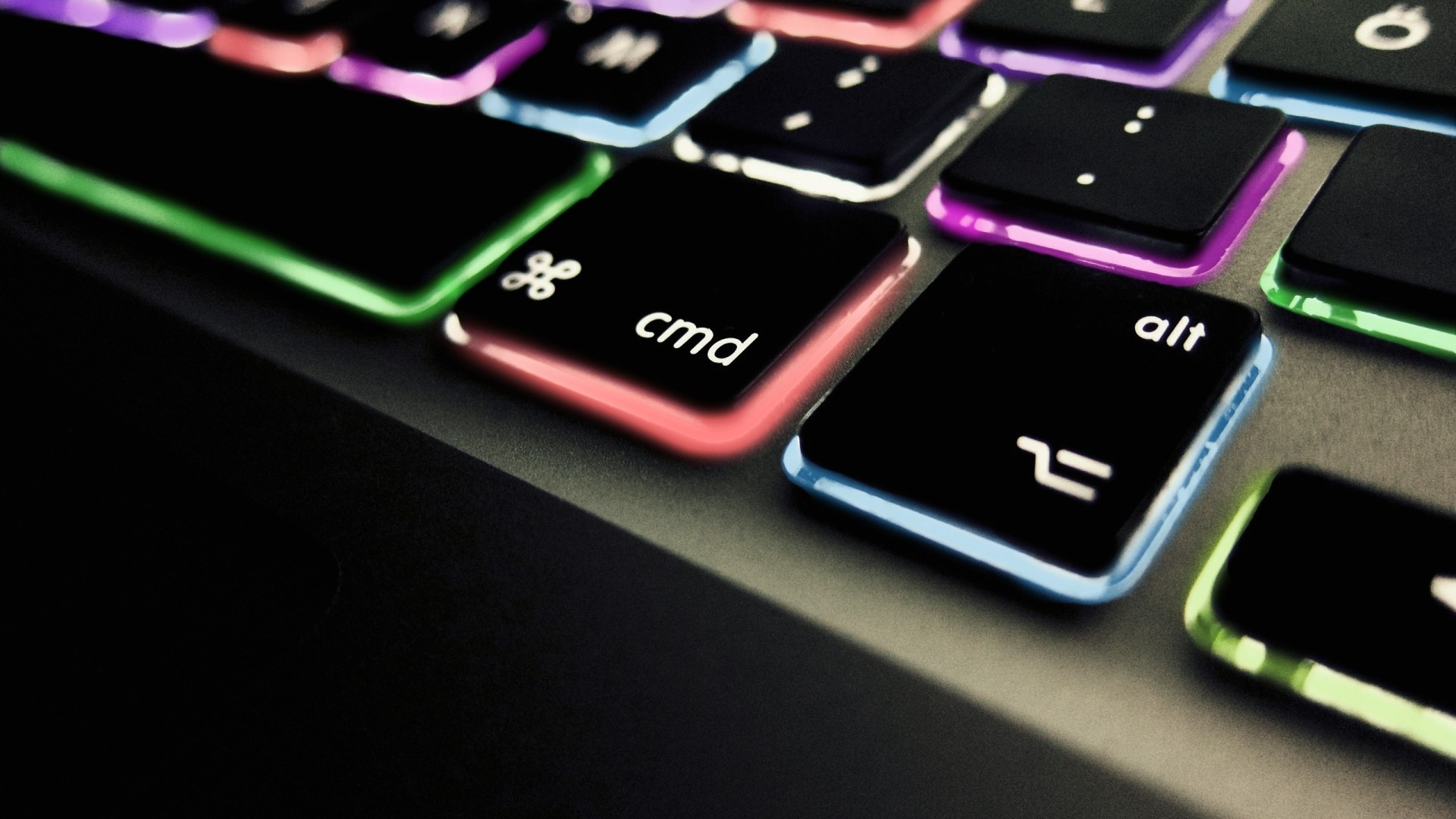 Close-up of a colorful backlit keyboard HD Wallpaper