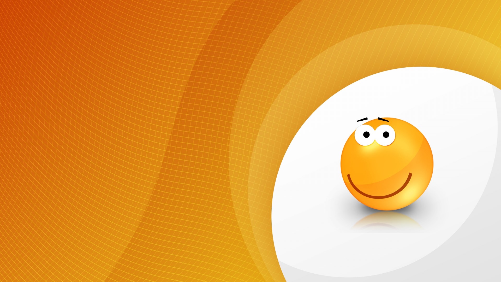 Orange Smiley Face on Abstract Background HD Wallpaper