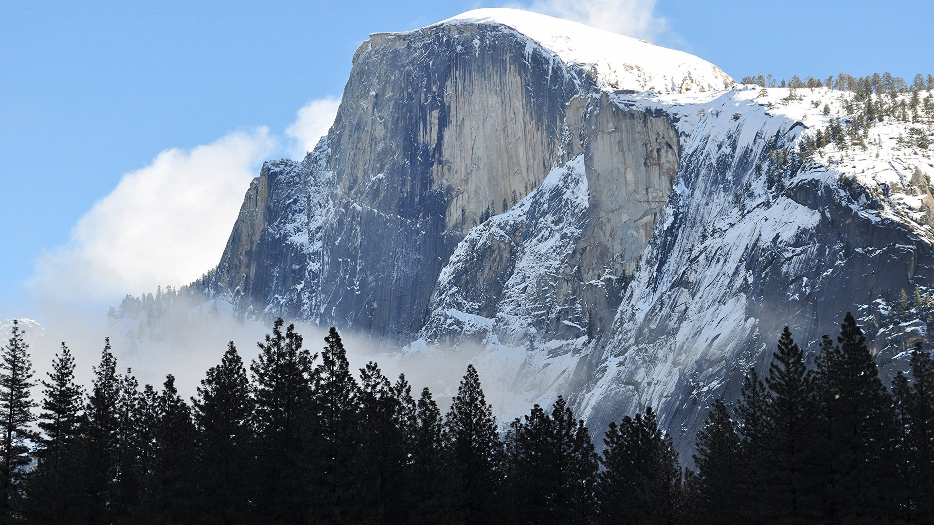Half Dome in Winter, Yosemite National Park HD Wallpaper