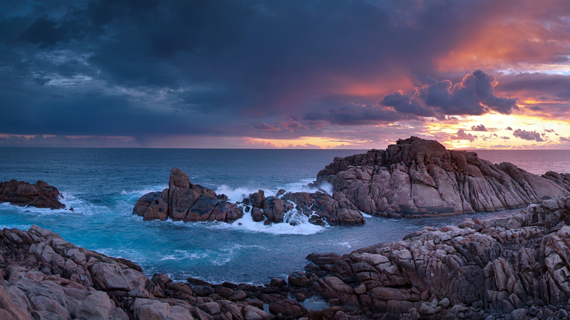 Sunset over Canal Rocks, Western Australia HD Wallpaper
