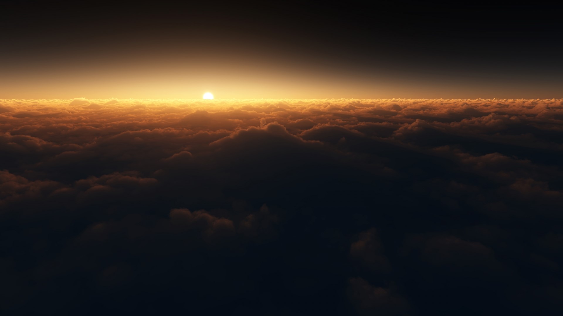 Sunset over clouds HD Wallpaper