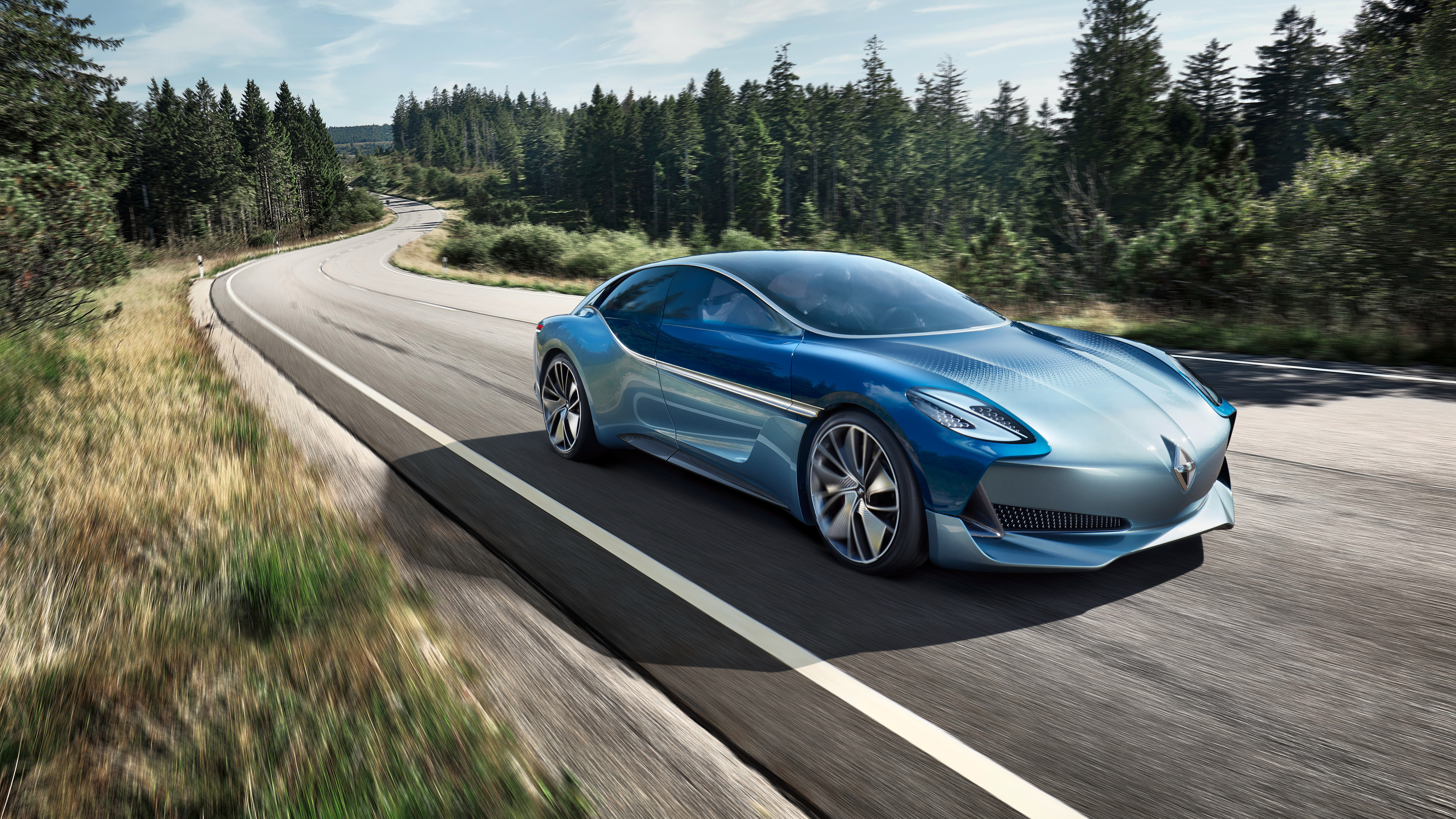 Borgward Isabella Concept car on a winding road 4K HD Wallpaper