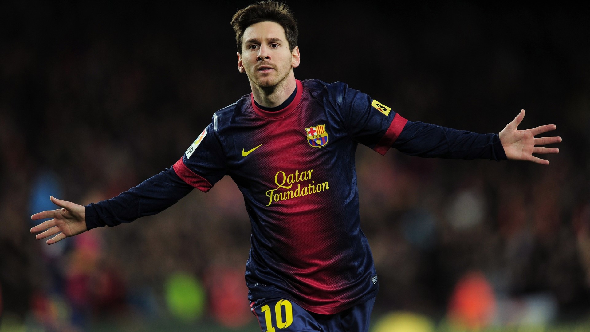 Lionel Messi in Barcelona Jersey HD Wallpaper