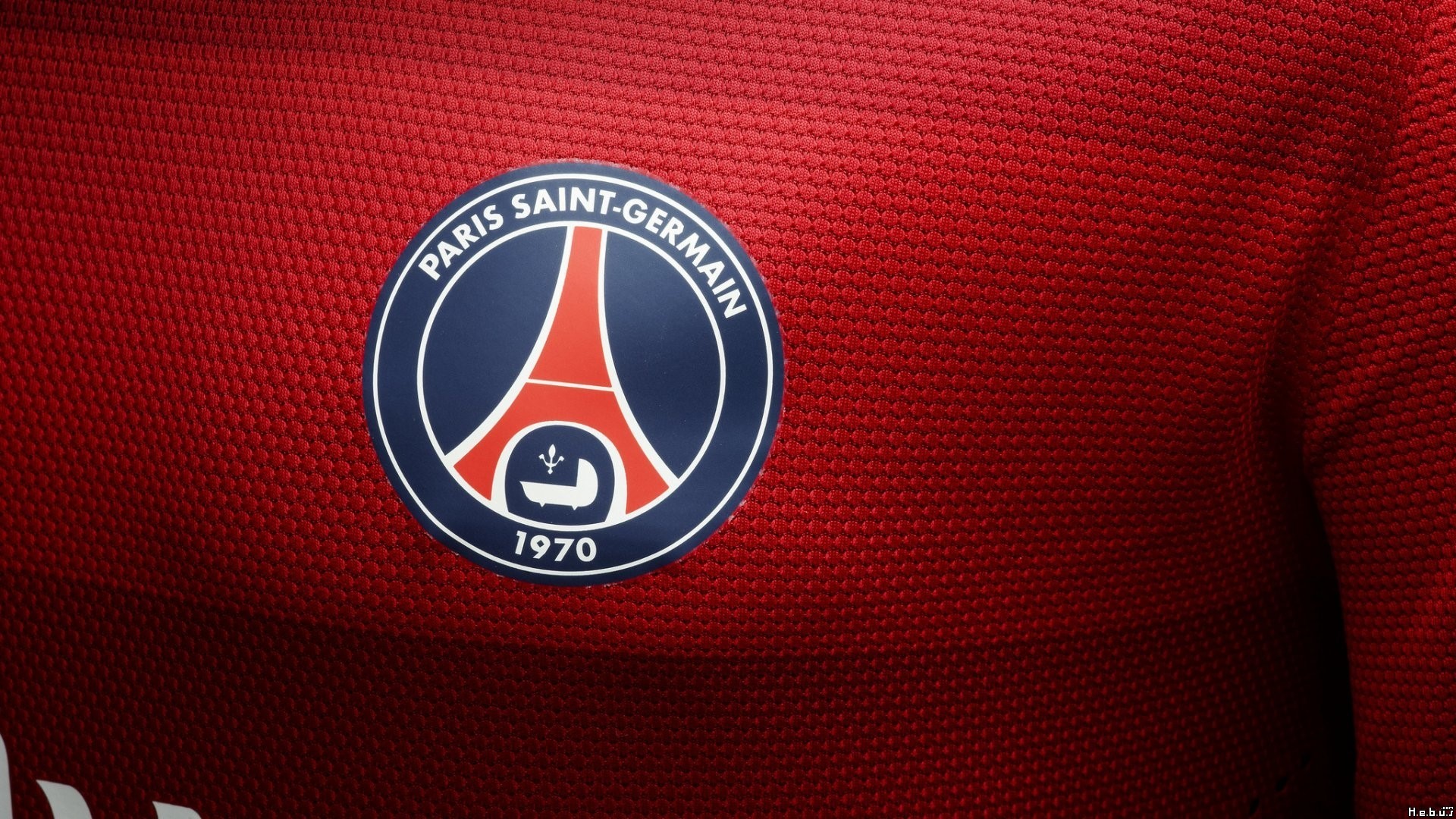 Paris Saint-Germain logo on red fabric HD Wallpaper