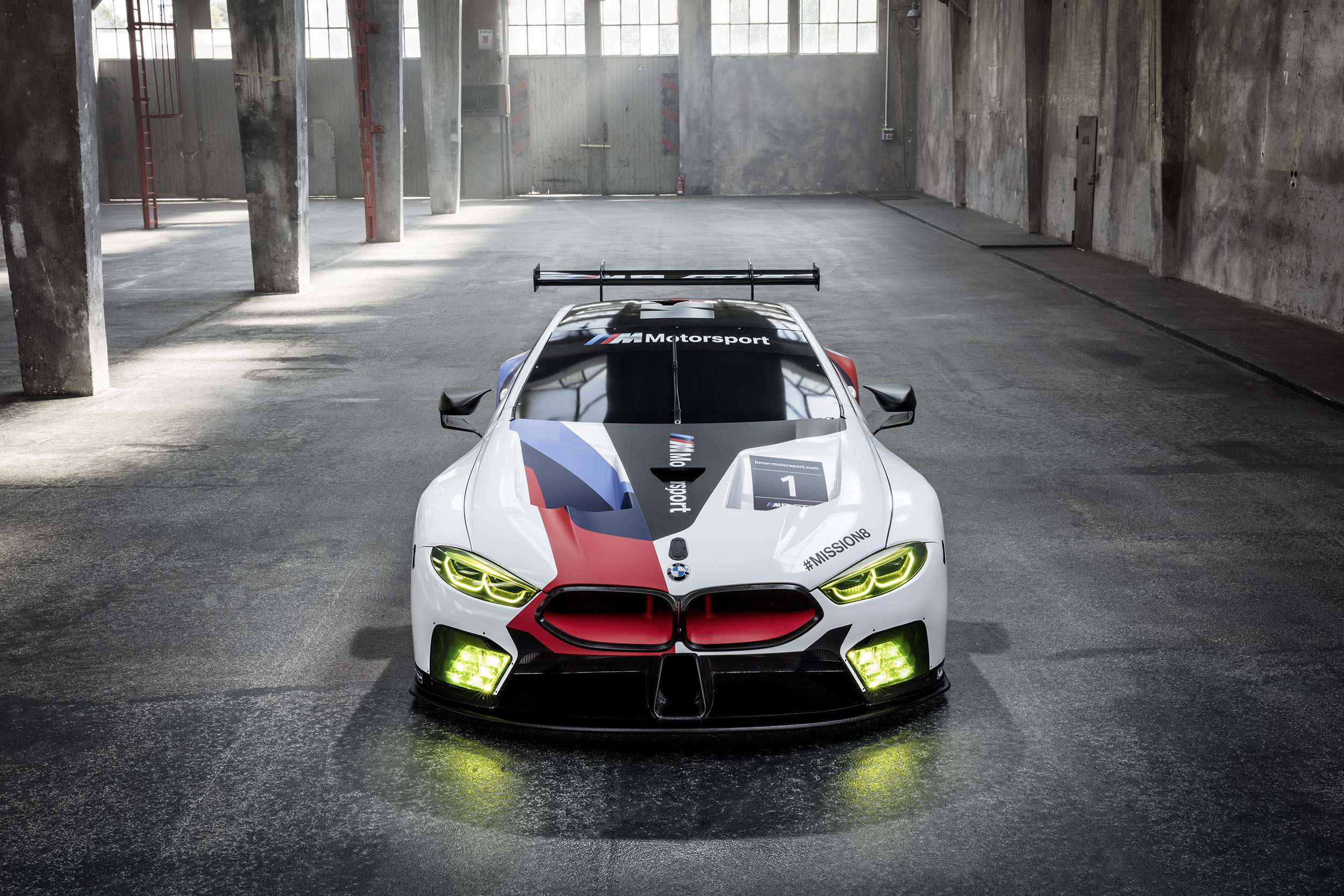 BMW M8 GTE race car at Frankfurt Auto Show HD Wallpaper