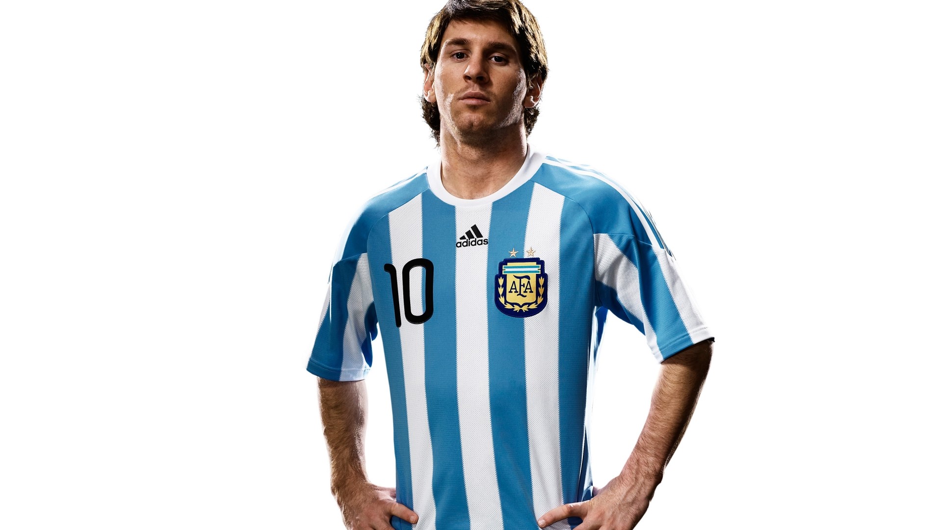 Lionel Messi in Argentina Adidas Jersey HD Wallpaper