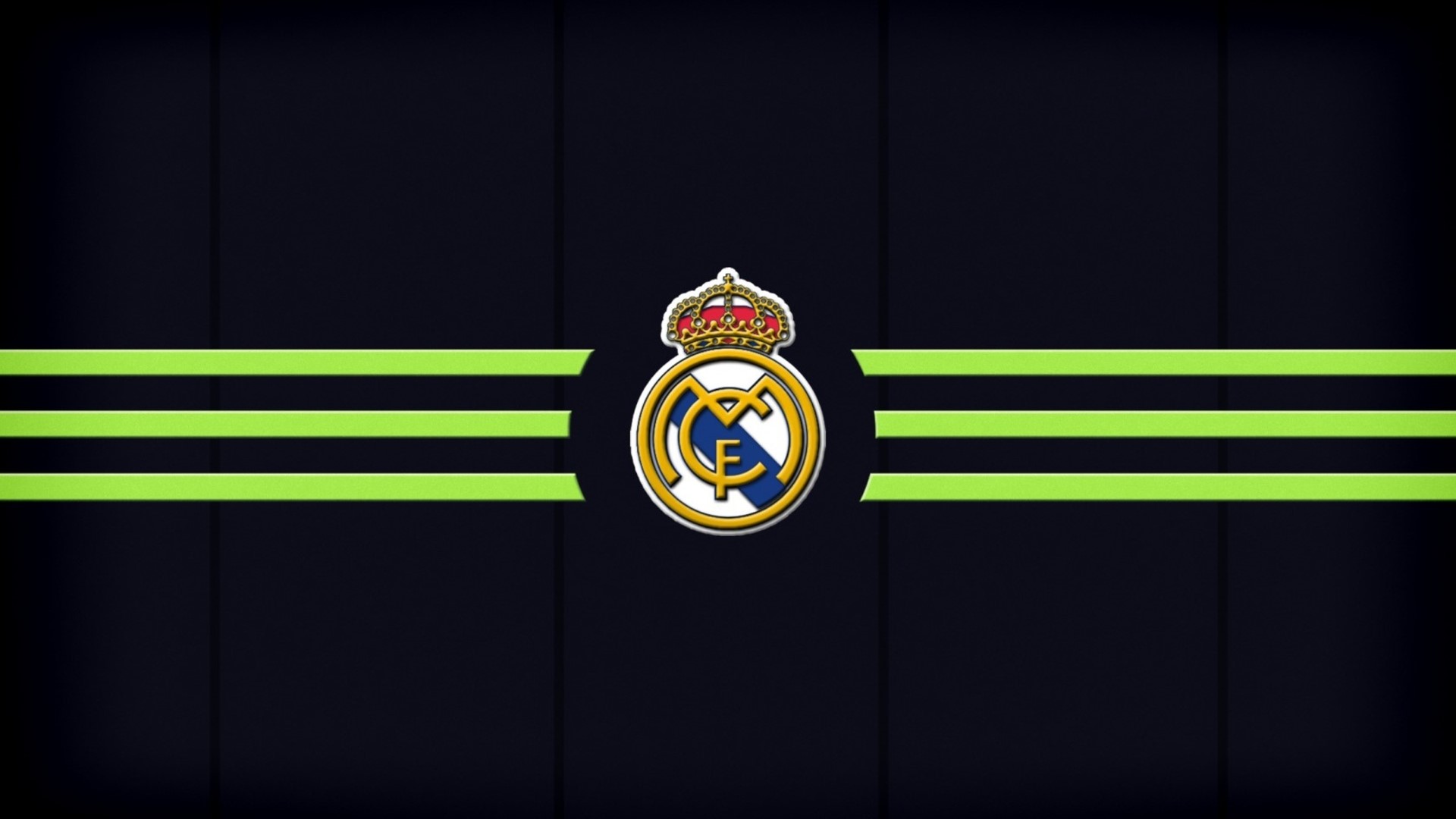 Real Madrid Club Crest with Green Stripes HD Wallpaper