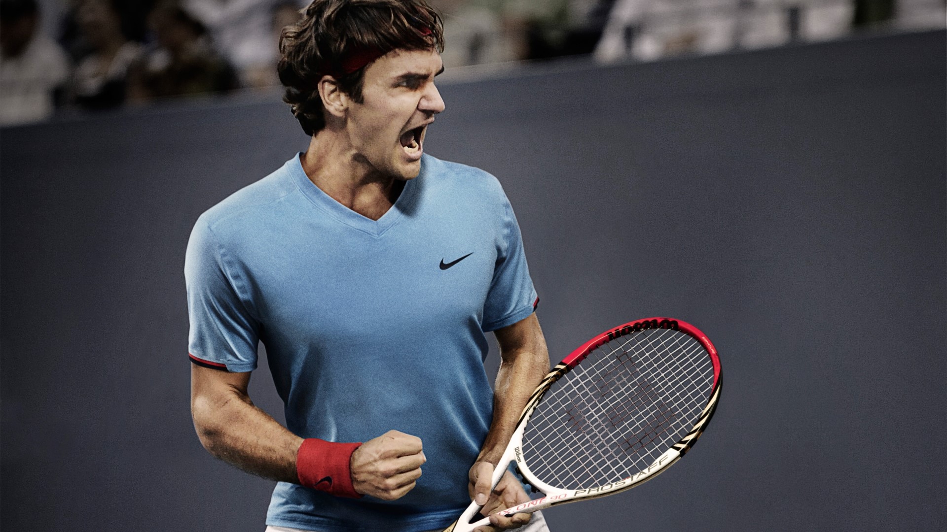 Roger Federer playing tennis HD Wallpaper