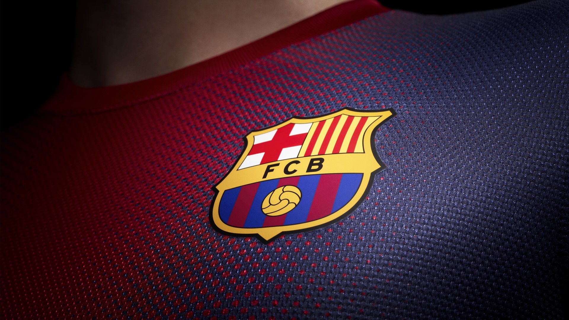 FC Barcelona Emblem on Jersey HD Wallpaper
