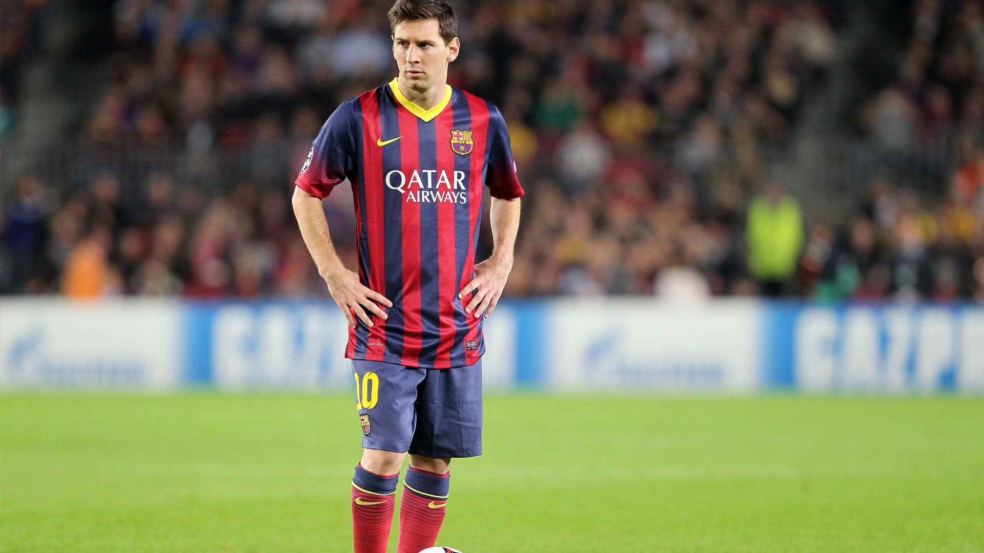 Lionel Messi in Barcelona Jersey HD Wallpaper