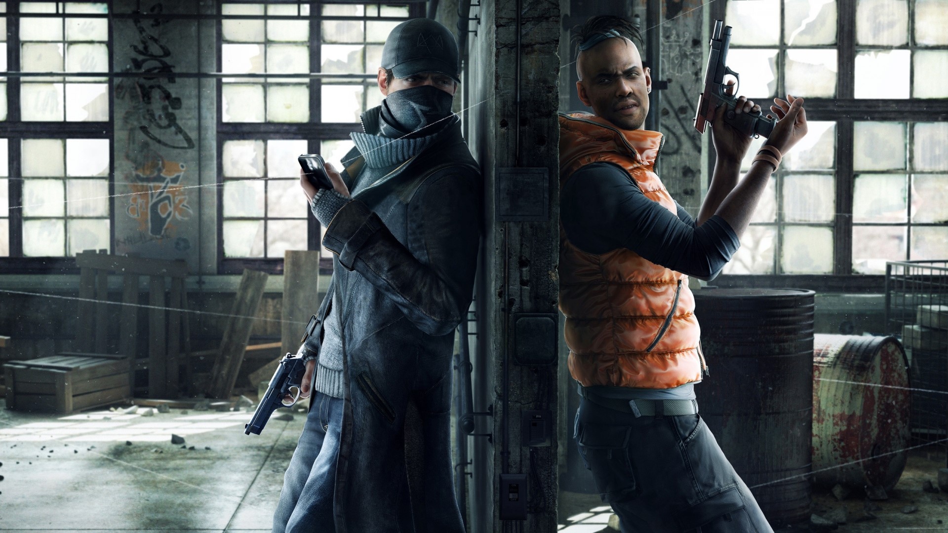 Aiden Pearce and T-Bone from Watch Dogs HD Wallpaper