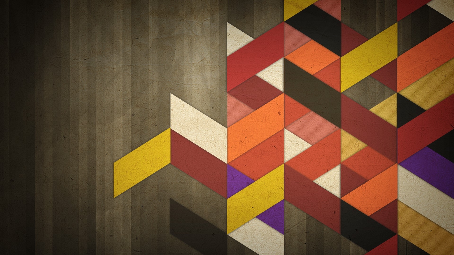 Retro Geometric Pattern with Vintage Texture HD Wallpaper