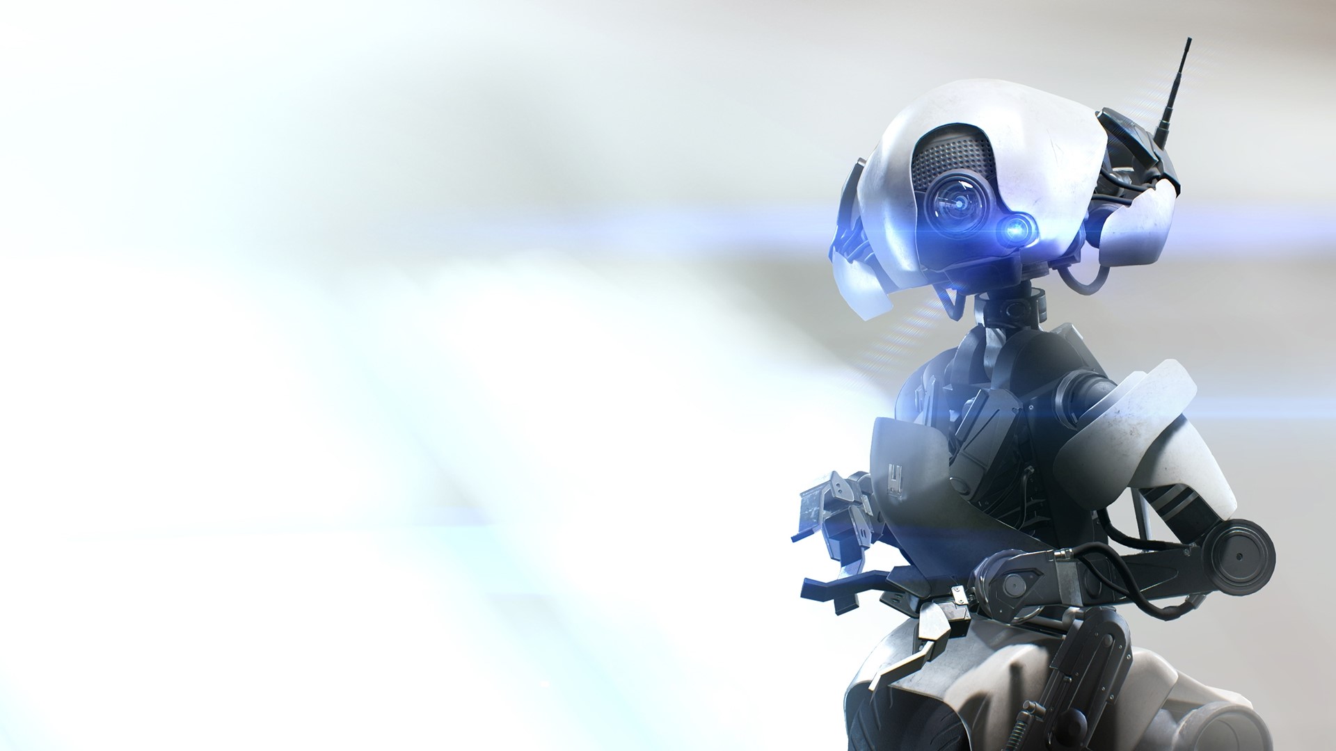 Robot with blue light HD Wallpaper