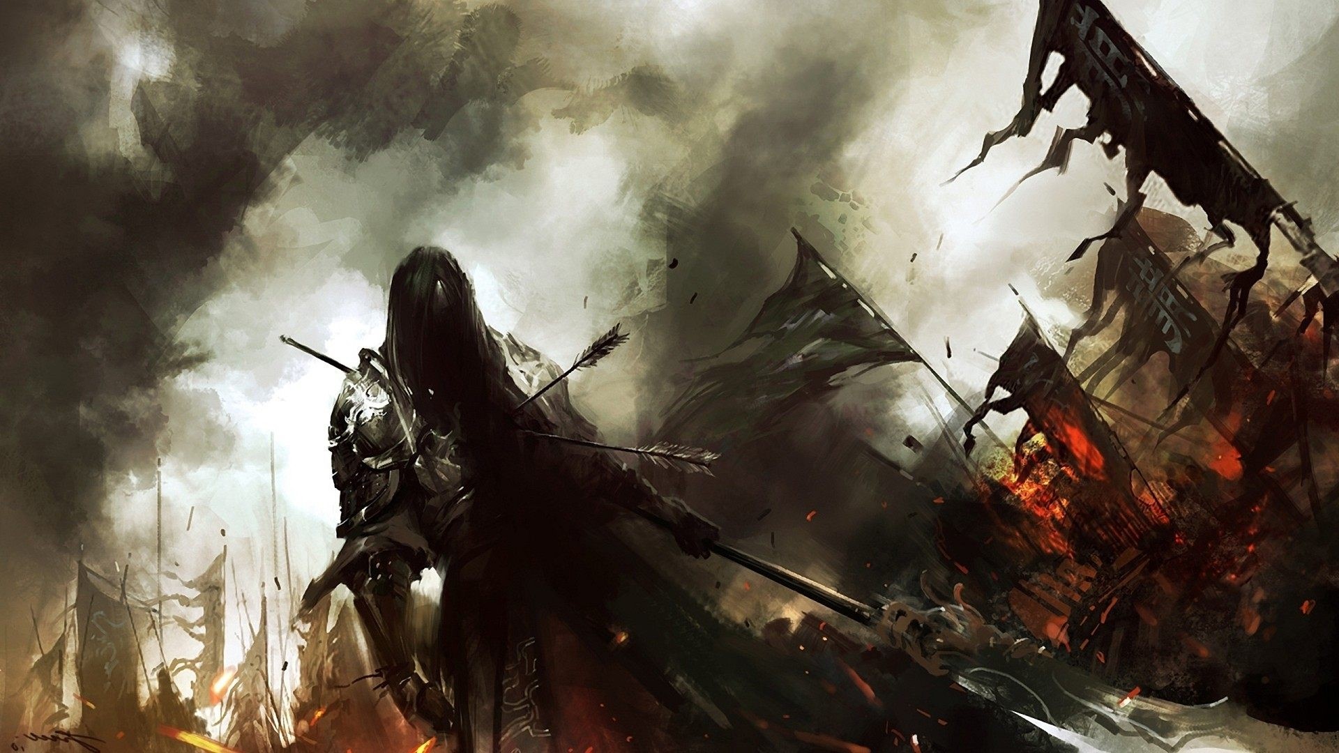 Warrior with arrows in Guild Wars 2 HD Wallpaper