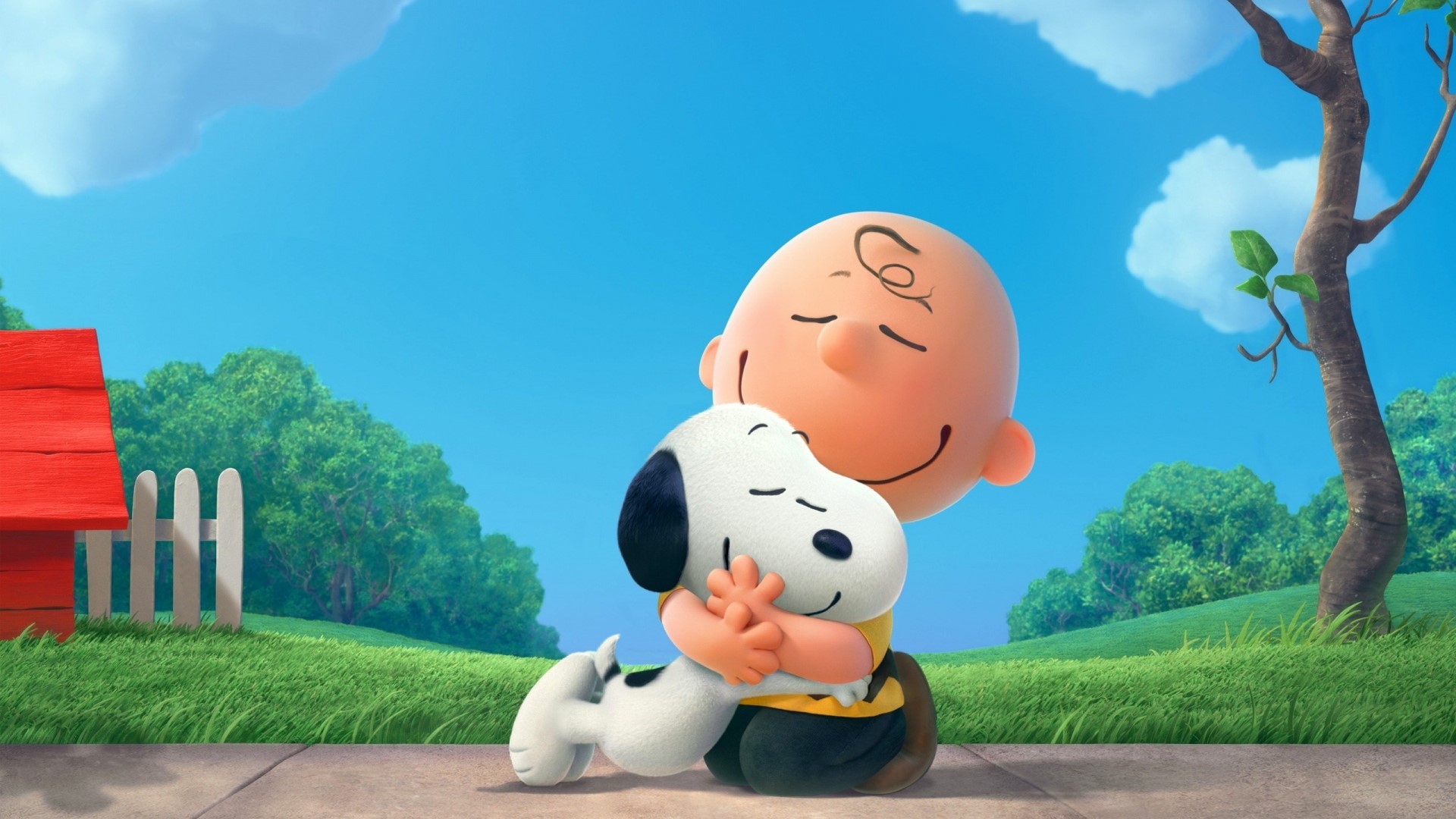 Charlie Brown and Snoopy hugging HD Wallpaper