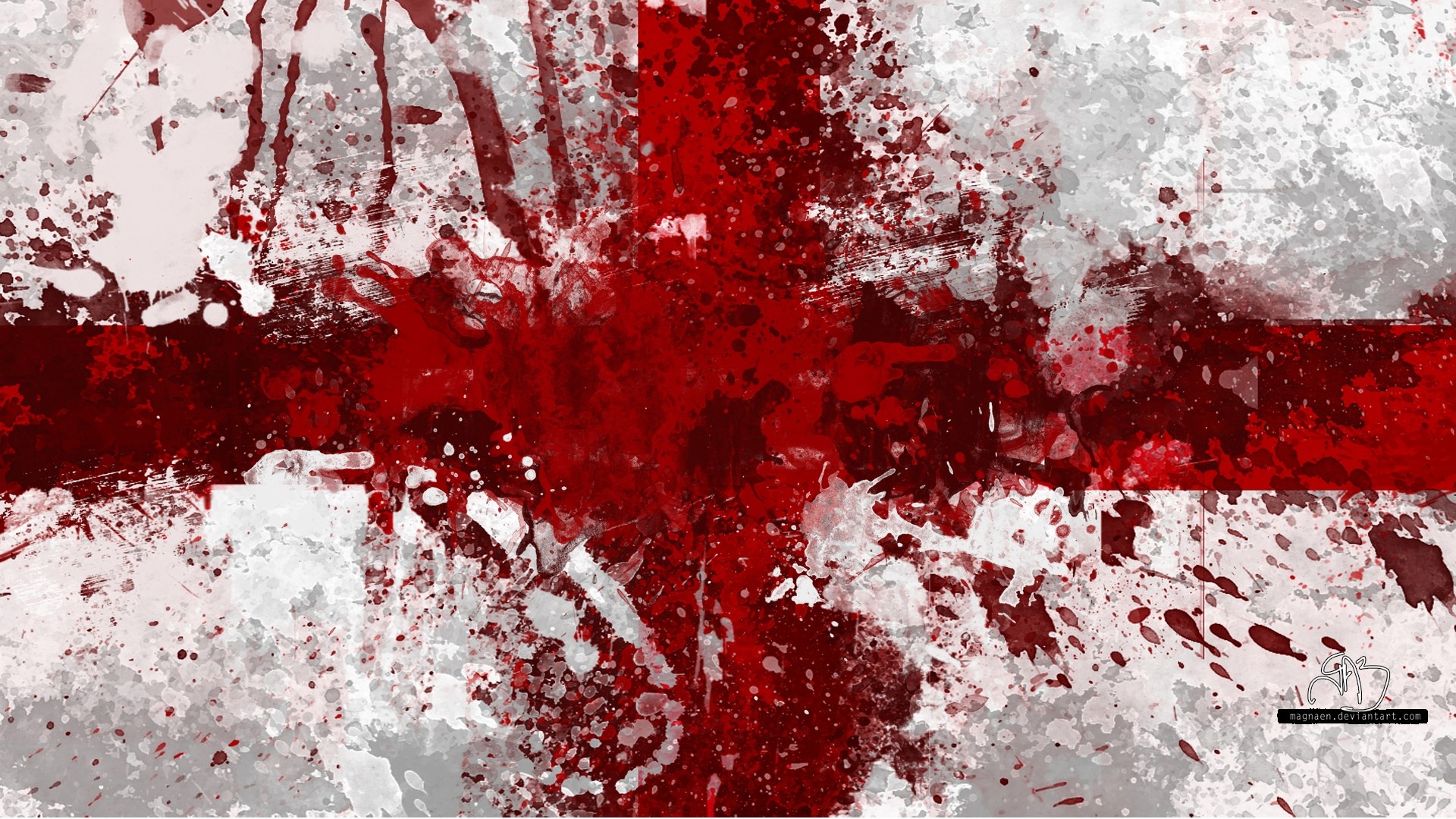 England British Flag Splatter Art HD Wallpaper