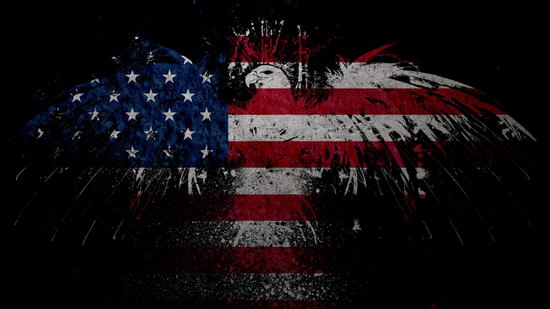 American Flag Eagle Graphic Design HD Wallpaper