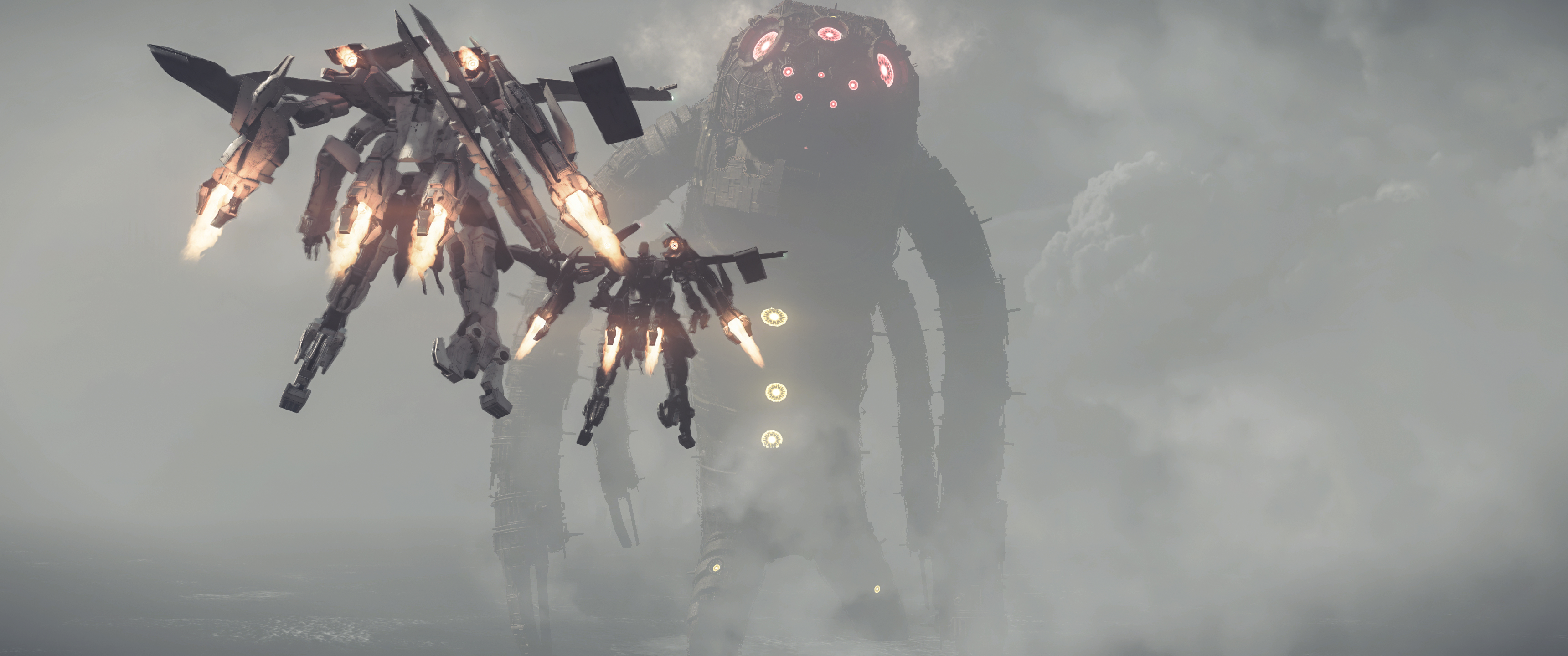 2B and 9S from Nier: Automata fighting a giant machine HD Wallpaper