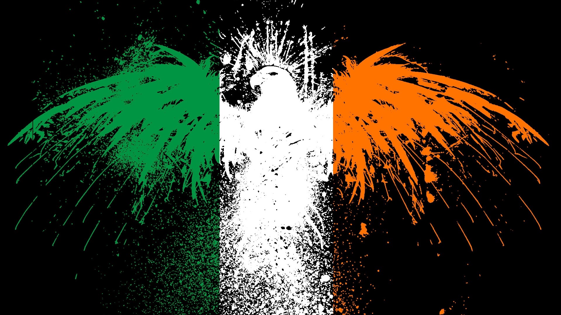 Eagle with Irish Flag Wings HD Wallpaper