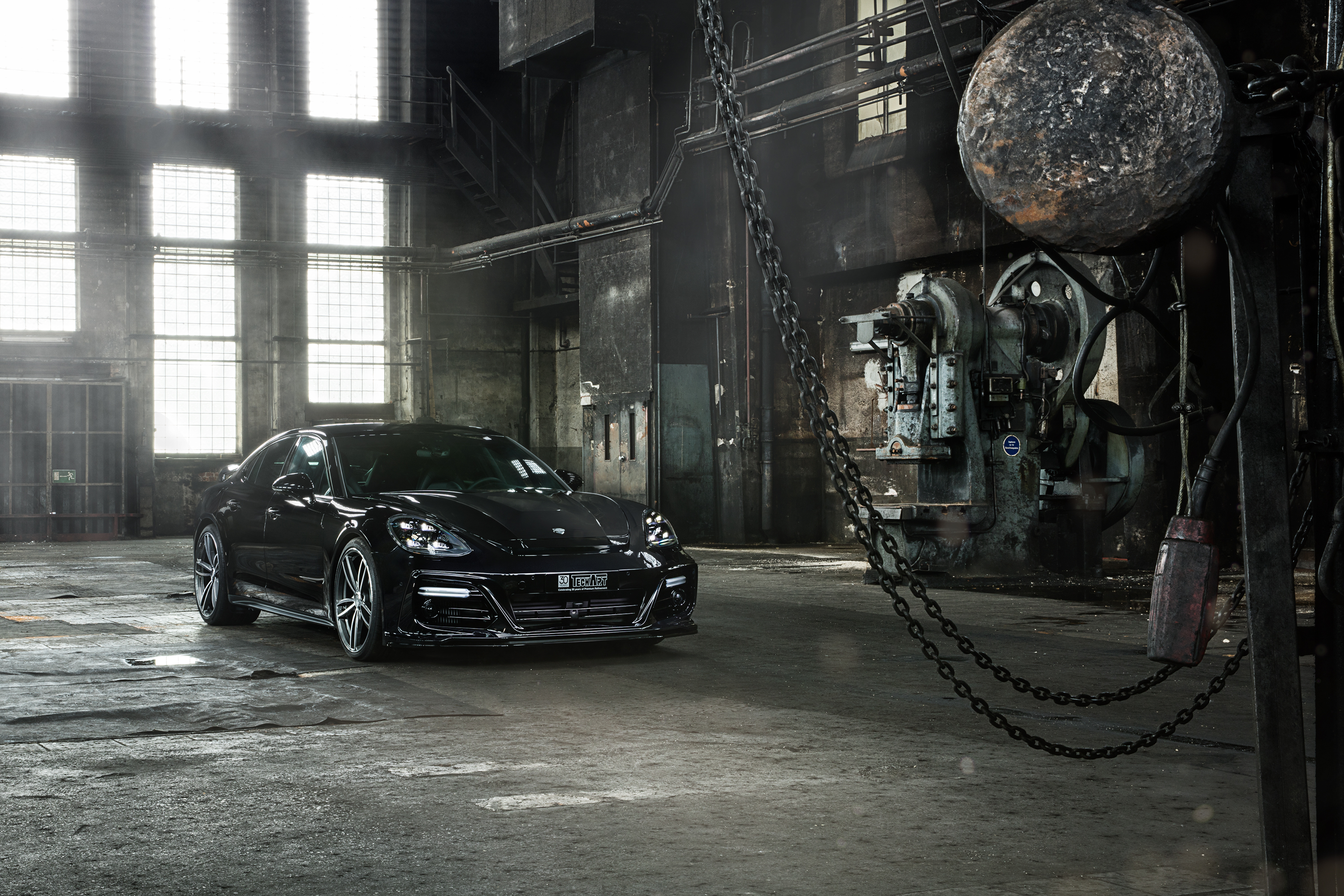 TechArt Porsche Panamera Grand GT in industrial building HD Wallpaper