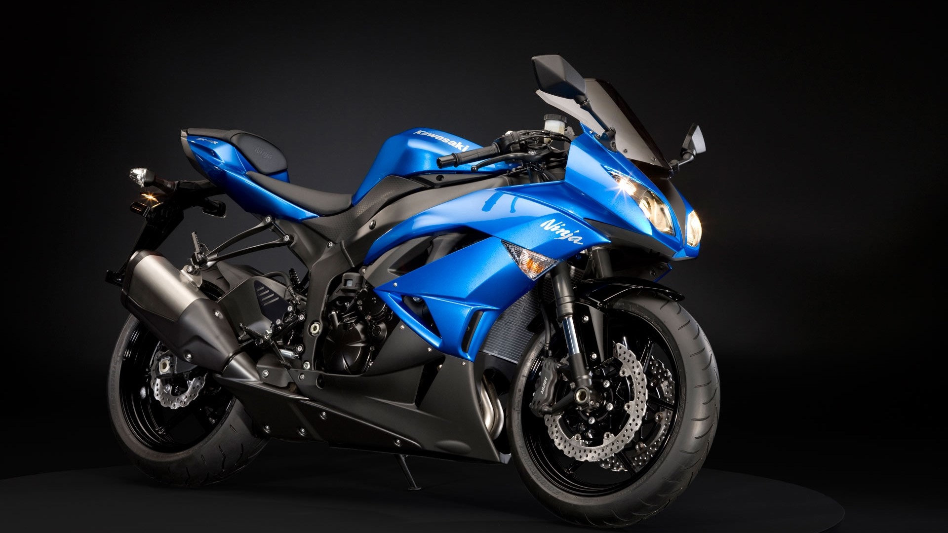 Blue Kawasaki Ninja Motorcycle HD Wallpaper