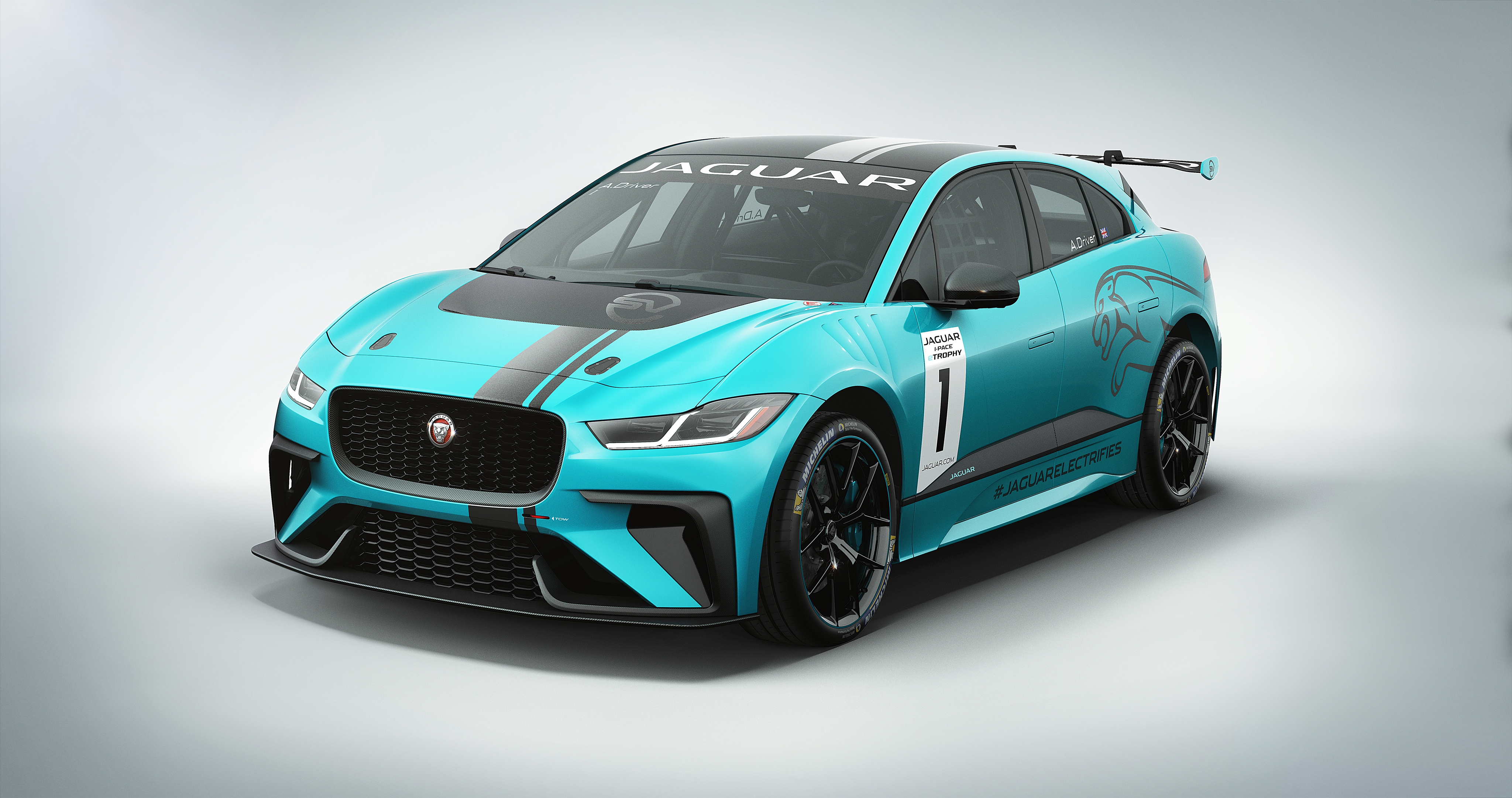 Jaguar I-PACE eTROPHY race car HD Wallpaper