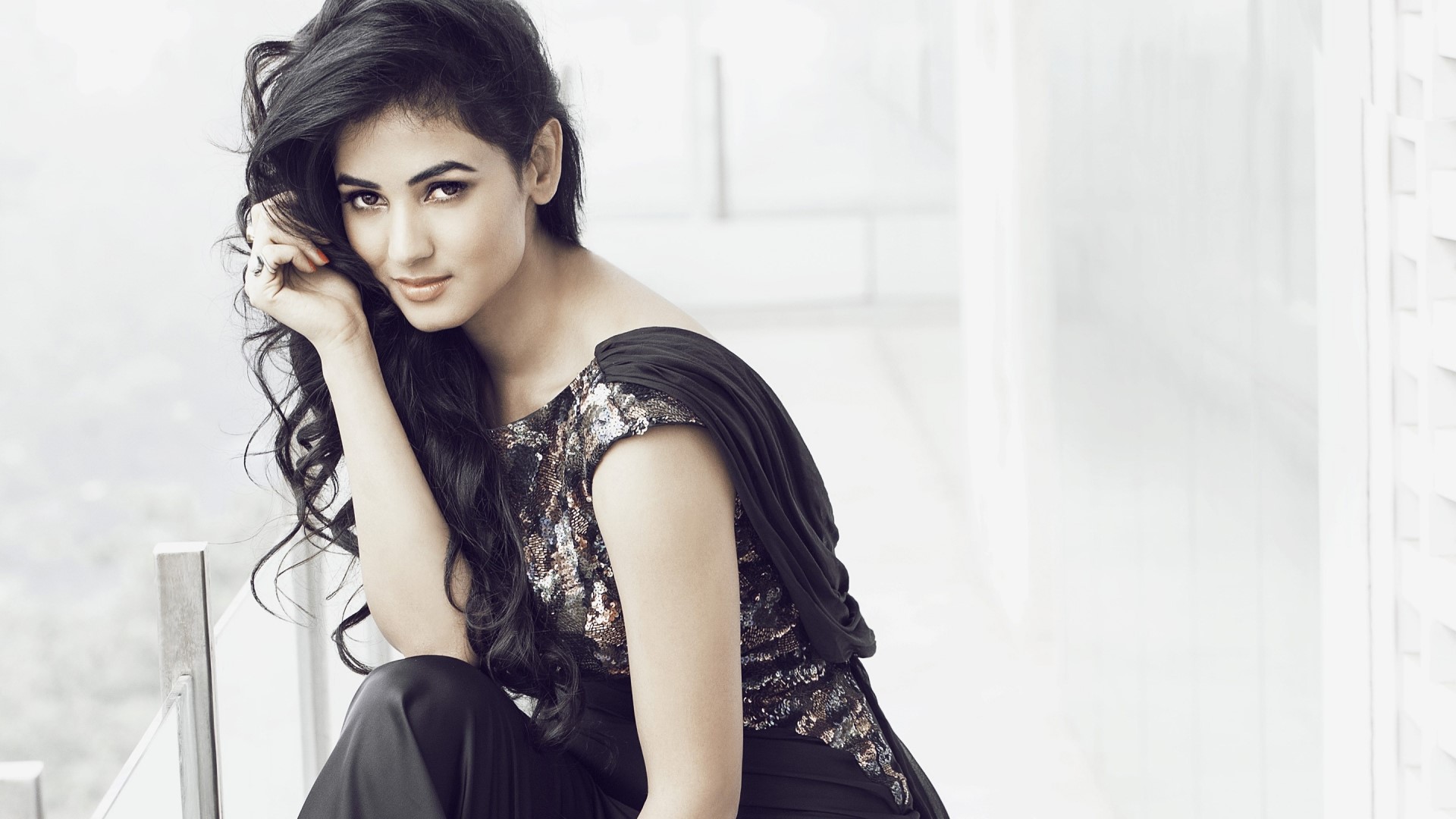 Sonal Chouhan posing for a photoshoot HD Wallpaper