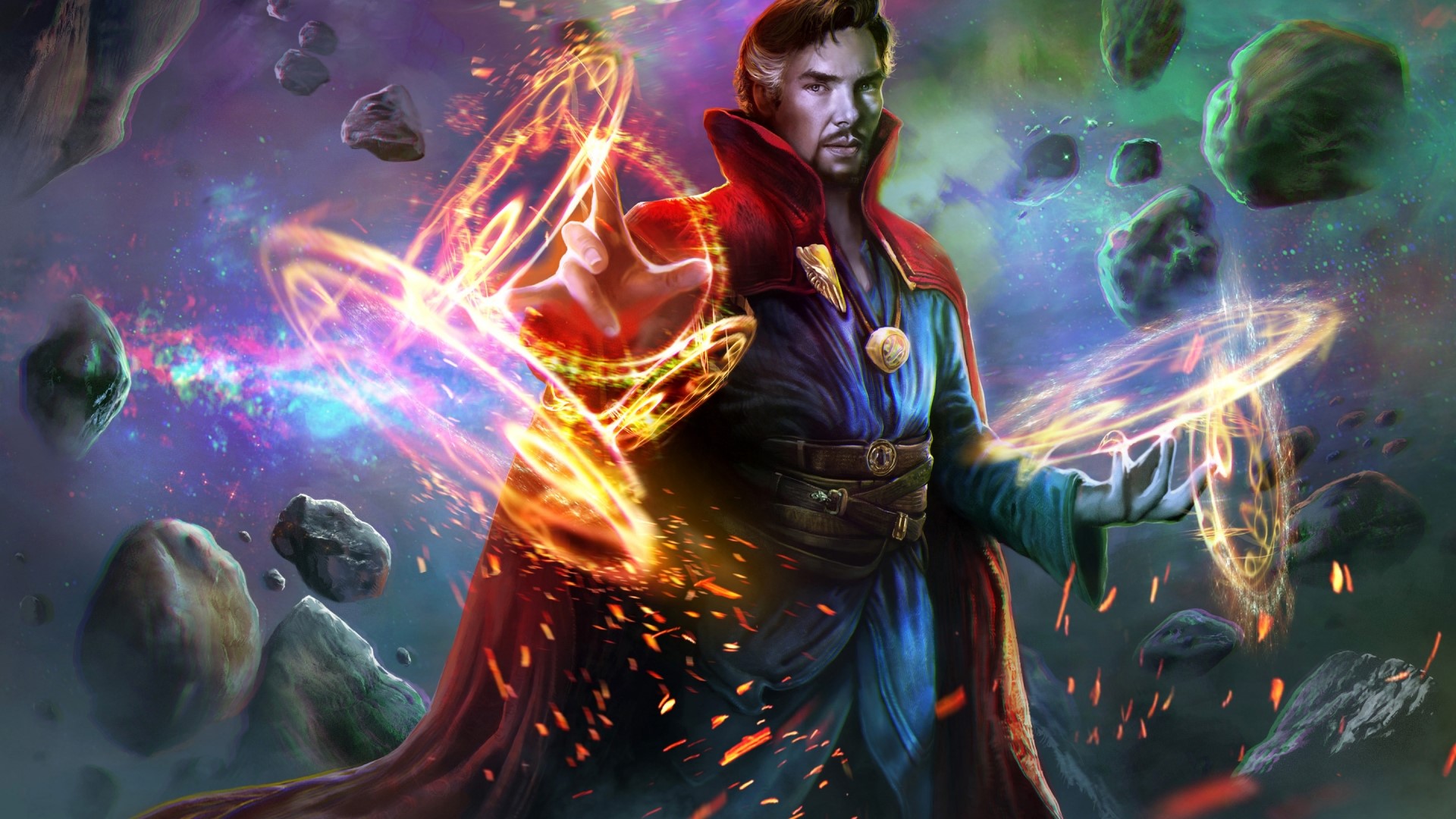 Doctor Strange casting spells in space HD Wallpaper