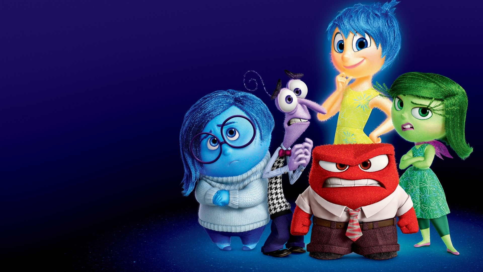 Inside Out Characters: Joy, Sadness, Fear, Anger, Disgust HD Wallpaper