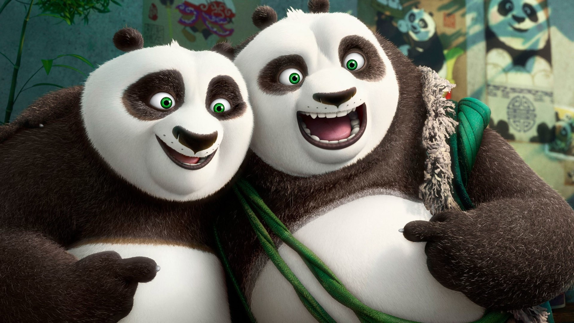 Po and Li Shan from Kung Fu Panda 3 HD Wallpaper