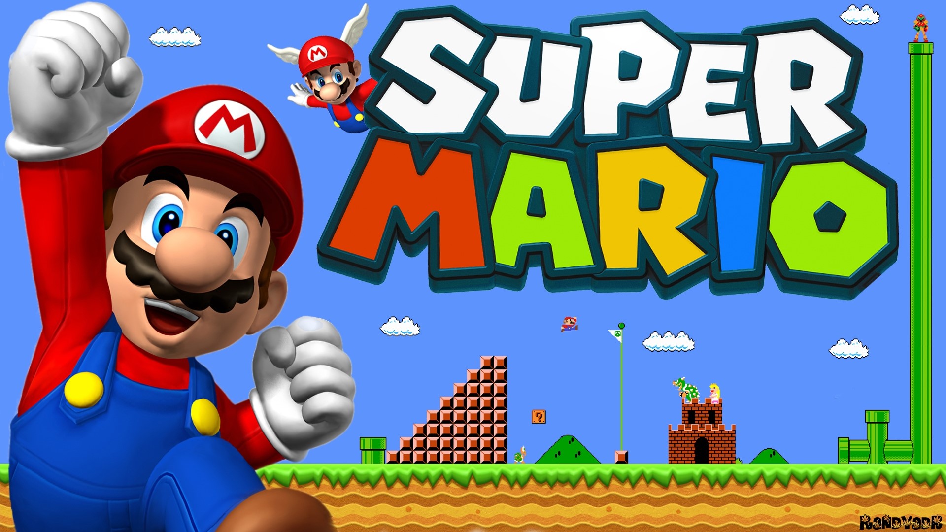 Super Mario Bros. Game Title HD Wallpaper