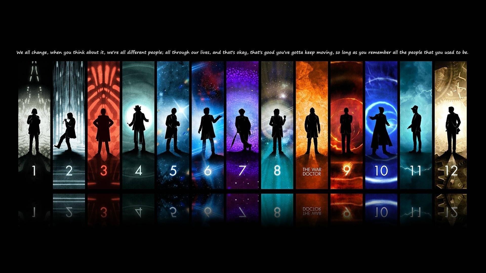 Doctor Who Silhouettes of the Doctors HD Wallpaper