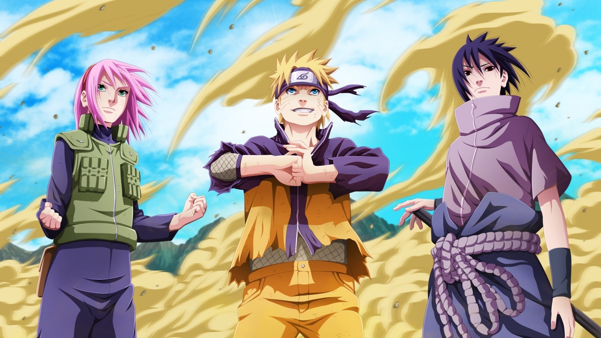 Sakura, Naruto, and Sasuke from Naruto HD Wallpaper