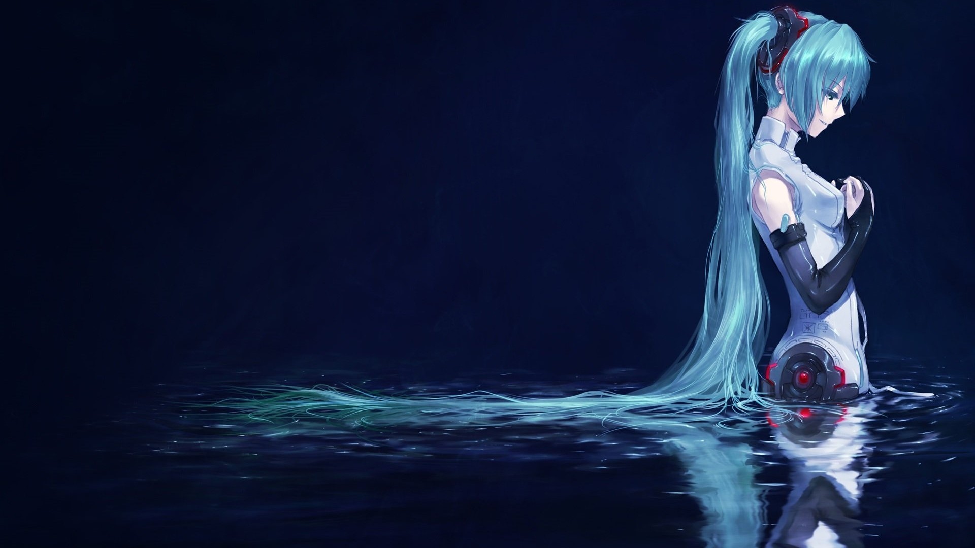 Hatsune Miku in Water HD Wallpaper