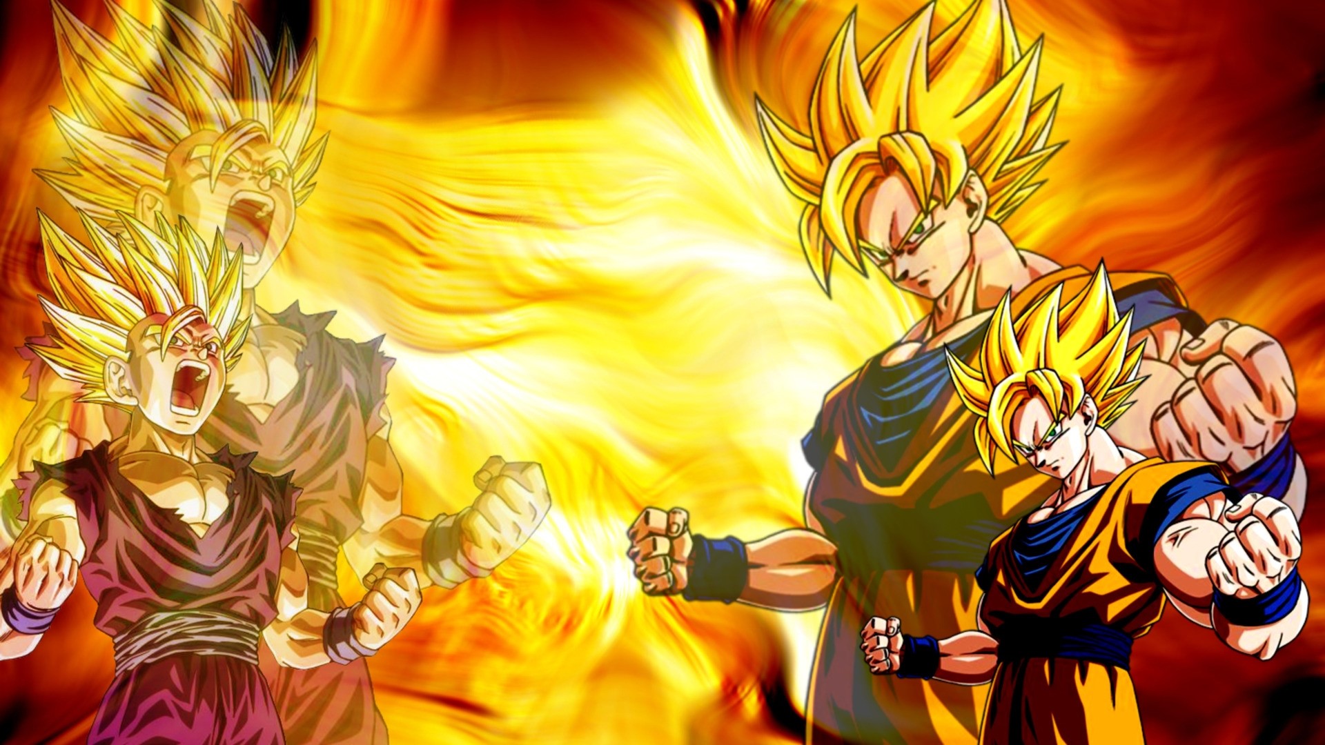 Goku and Gohan from Dragon Ball Z HD Wallpaper