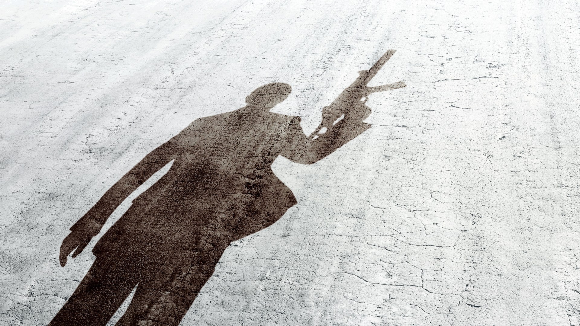 Shadow of a Man with a Gun HD Wallpaper